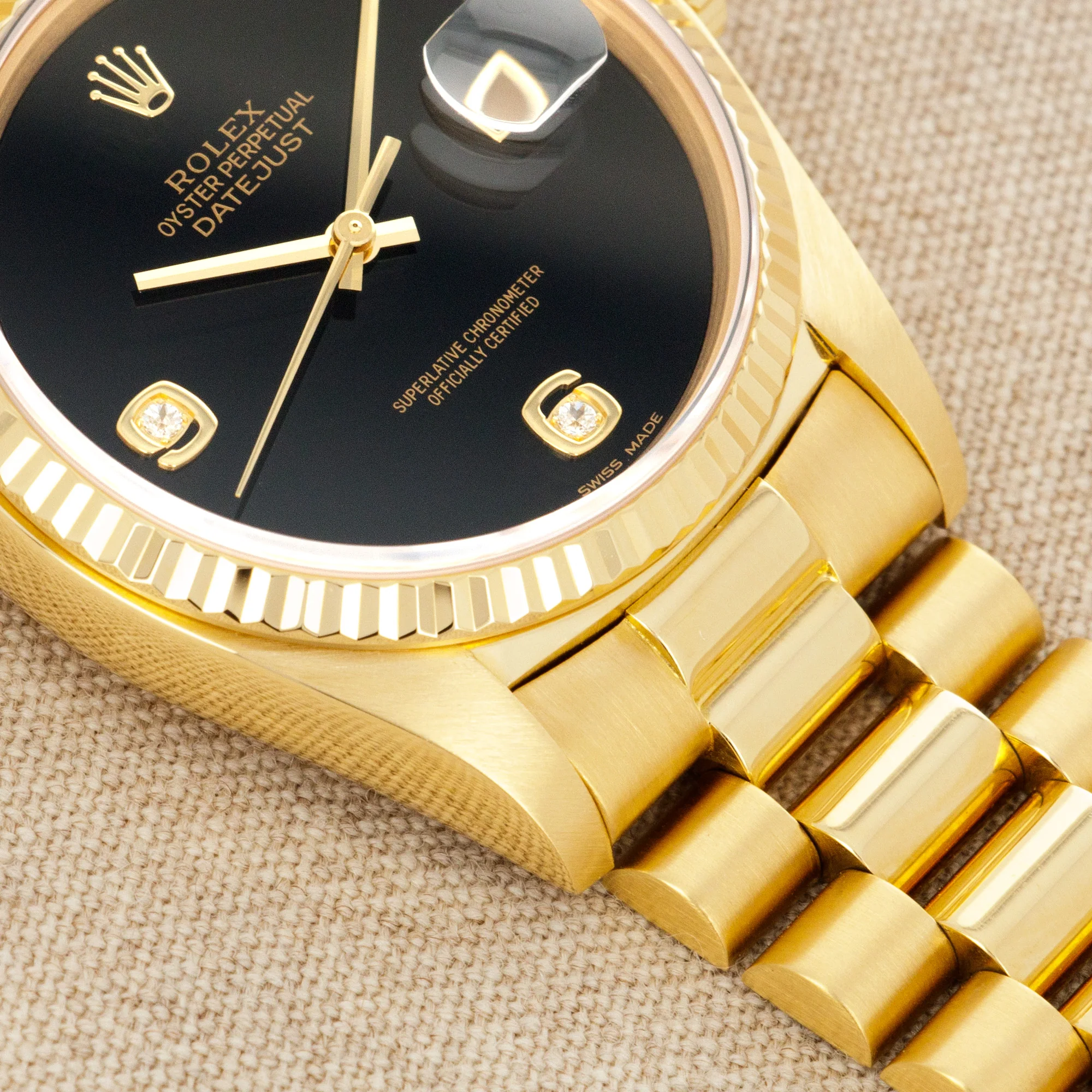 Rolex Yellow Gold Datejust Watch Ref. 16018 with Onyx Dial - Image 3
