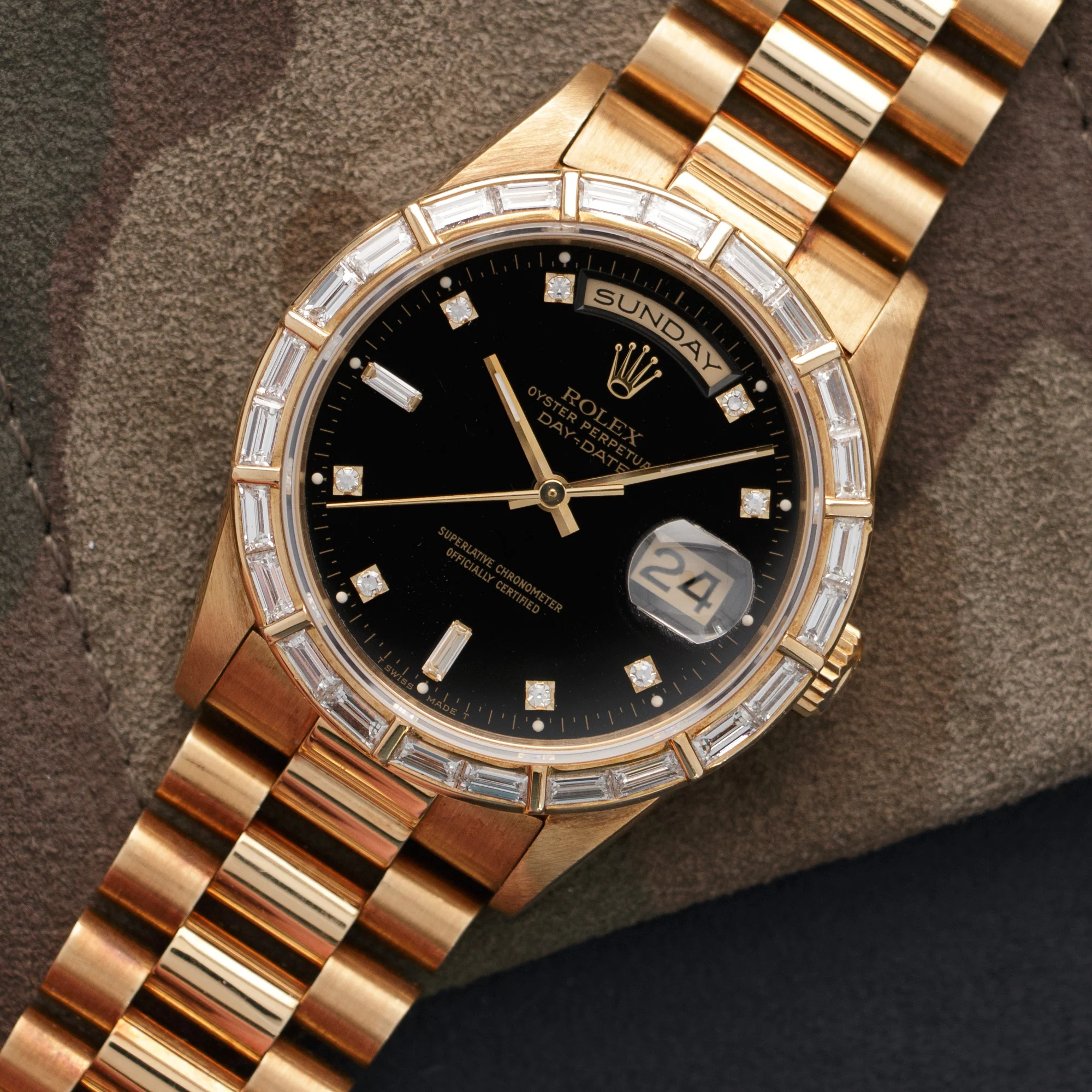 Rolex Yellow Gold Day-Date, Ref. 18368 with Original Baguette Diamonds - Image 2