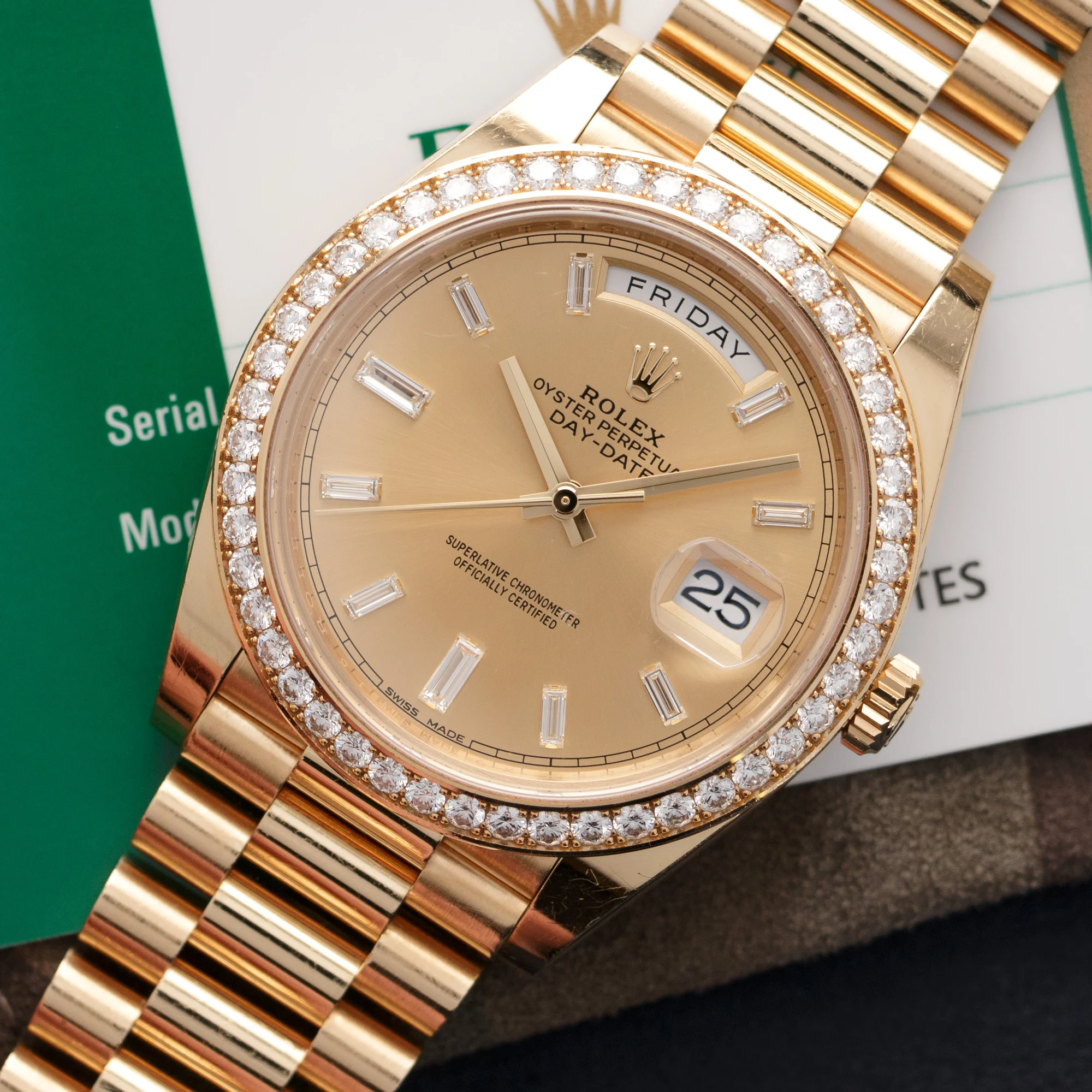 Rolex Yellow Gold Day-Date Diamond Watch Ref. 228348 - Image 2