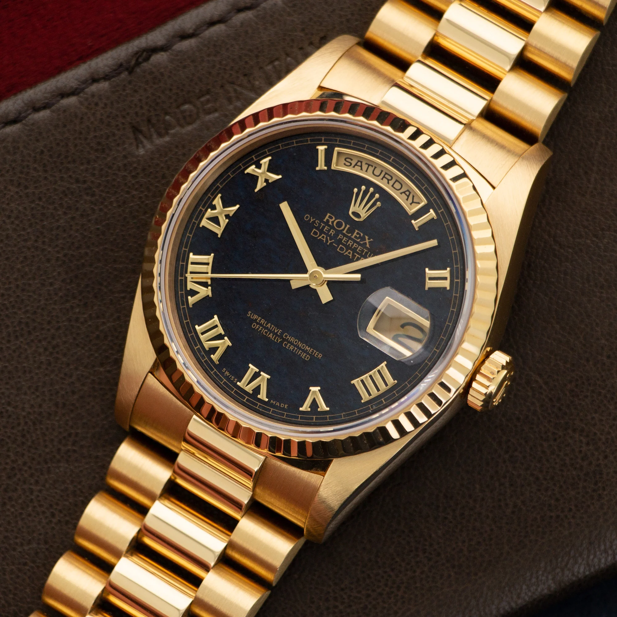 Rolex Yellow Gold Day-Date Ferrite Stone Dial Watch Ref. 18238 - Image 2