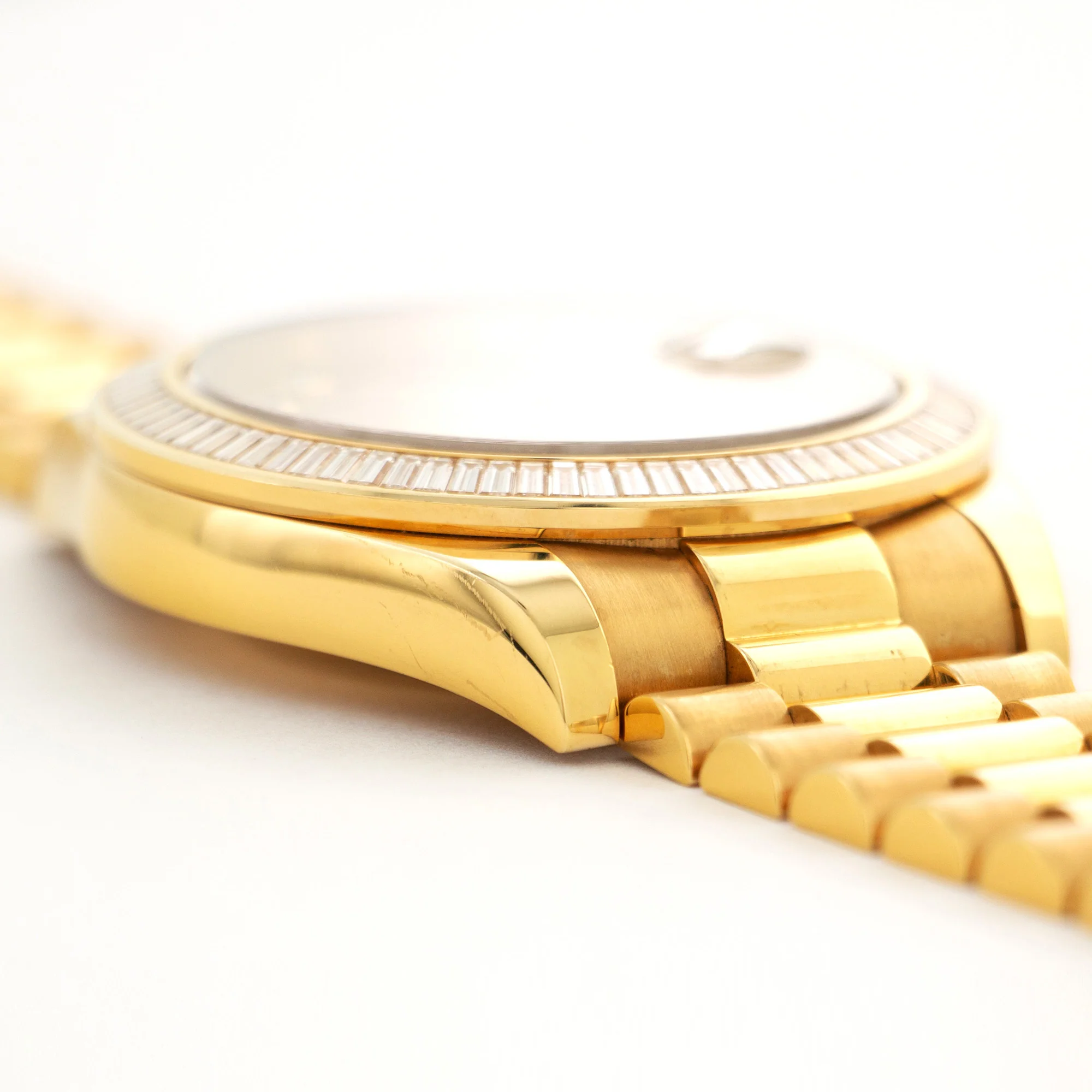 Rolex Yellow Gold Day-Date II Baguette Diamond Watch Ref. 218398 - Image 3