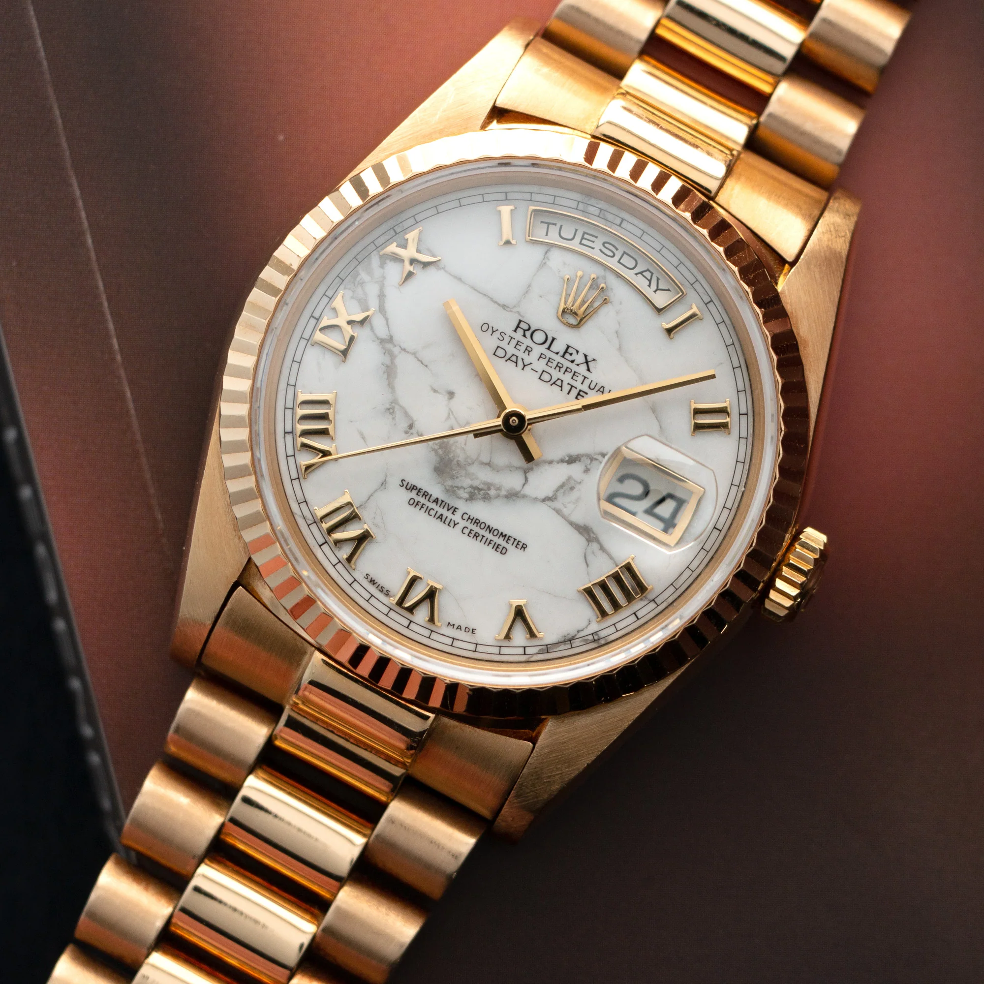 Rolex Yellow Gold Day-Date Howlite Watch Ref. 18238 - Image 2