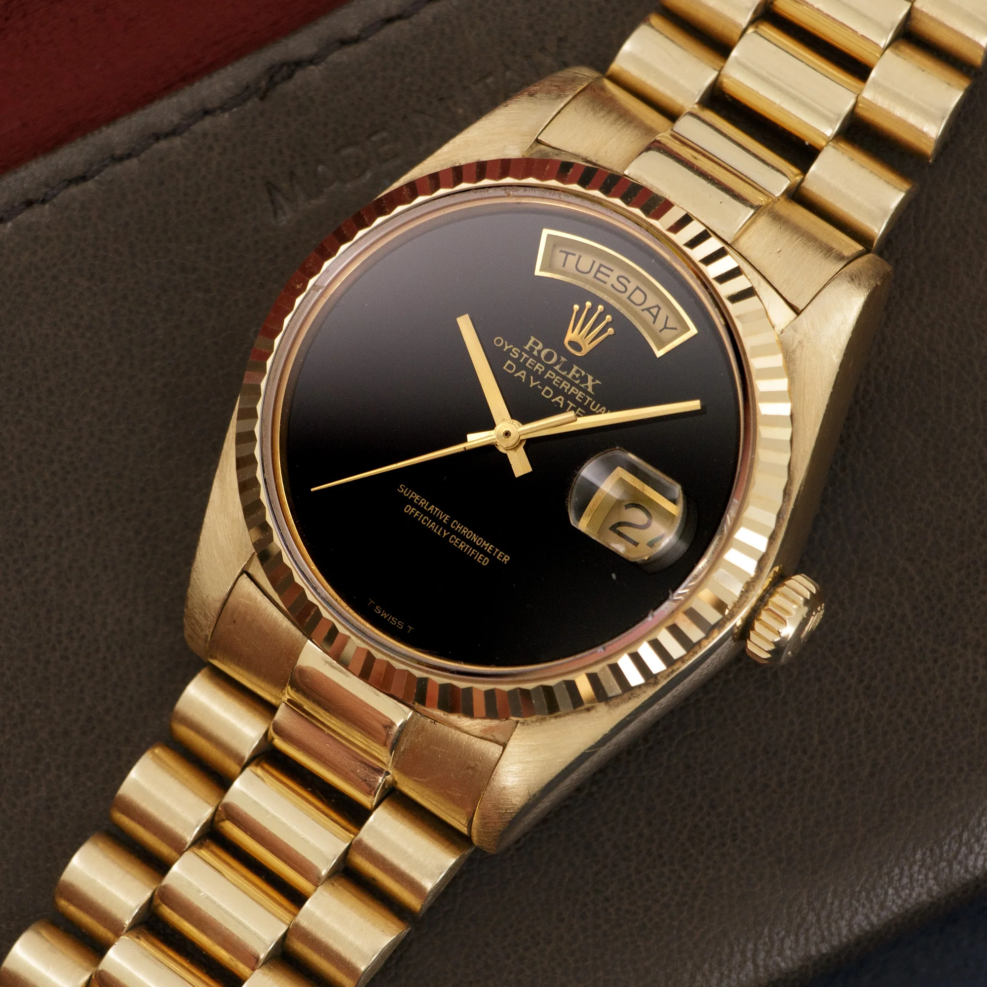 Rolex Yellow Gold Day-Date Onyx Dial Watch Ref. 18038 - Image 2