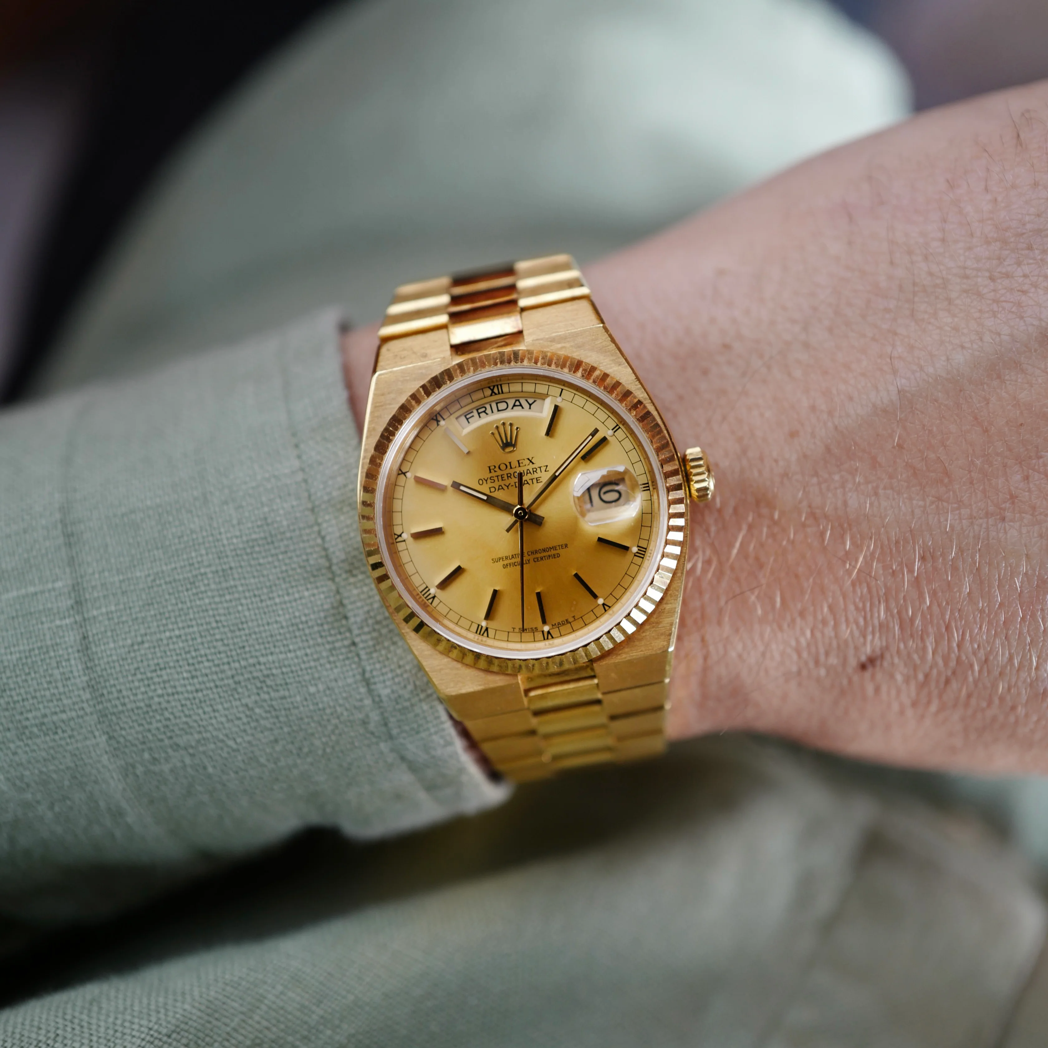 Rolex Yellow Gold Day-Date Oysterquartz Ref. 19018 - Image 6