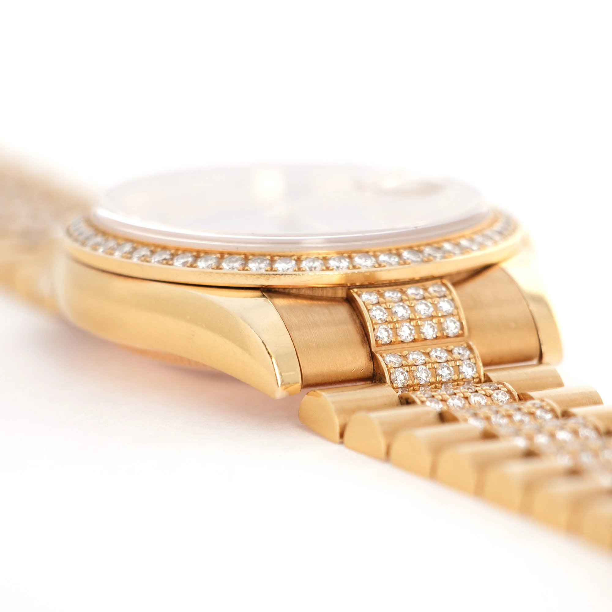 Rolex Yellow Gold Day-Date Pave Diamond Watch Ref. 118348 - Image 3