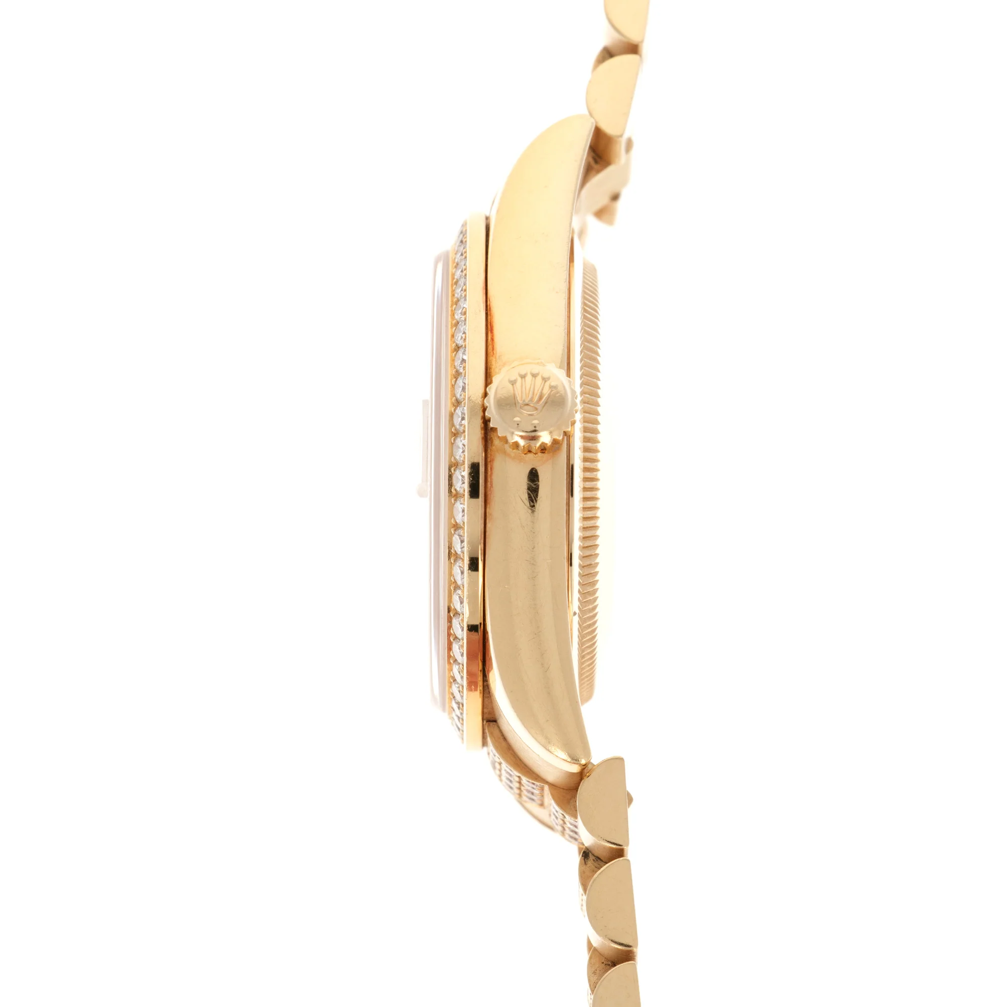 Rolex Yellow Gold Day-Date Pave Diamond Watch Ref. 118348 - Image 4