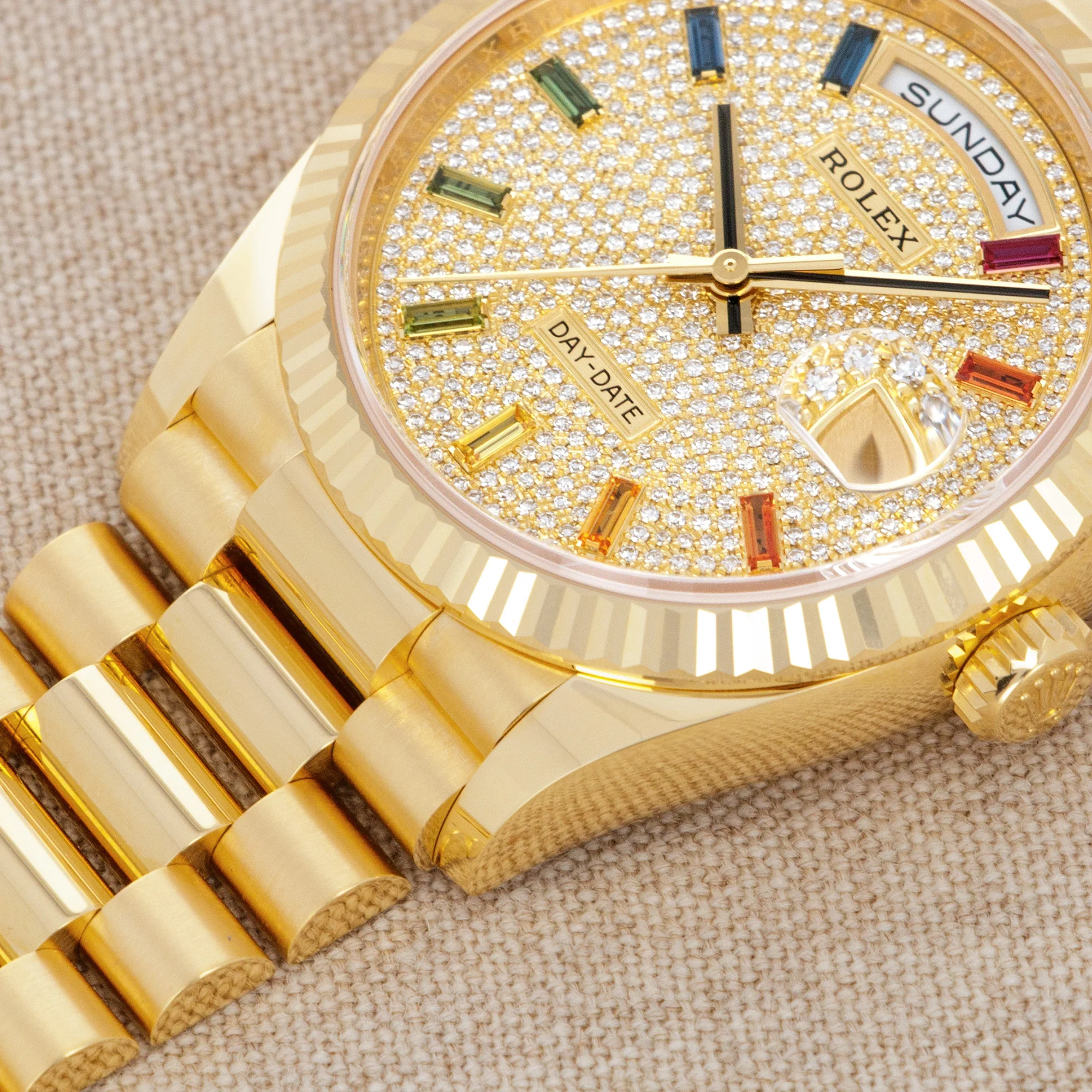 Rolex Yellow Gold Day-Date Rainbow Watch Ref. 128238 - Image 4