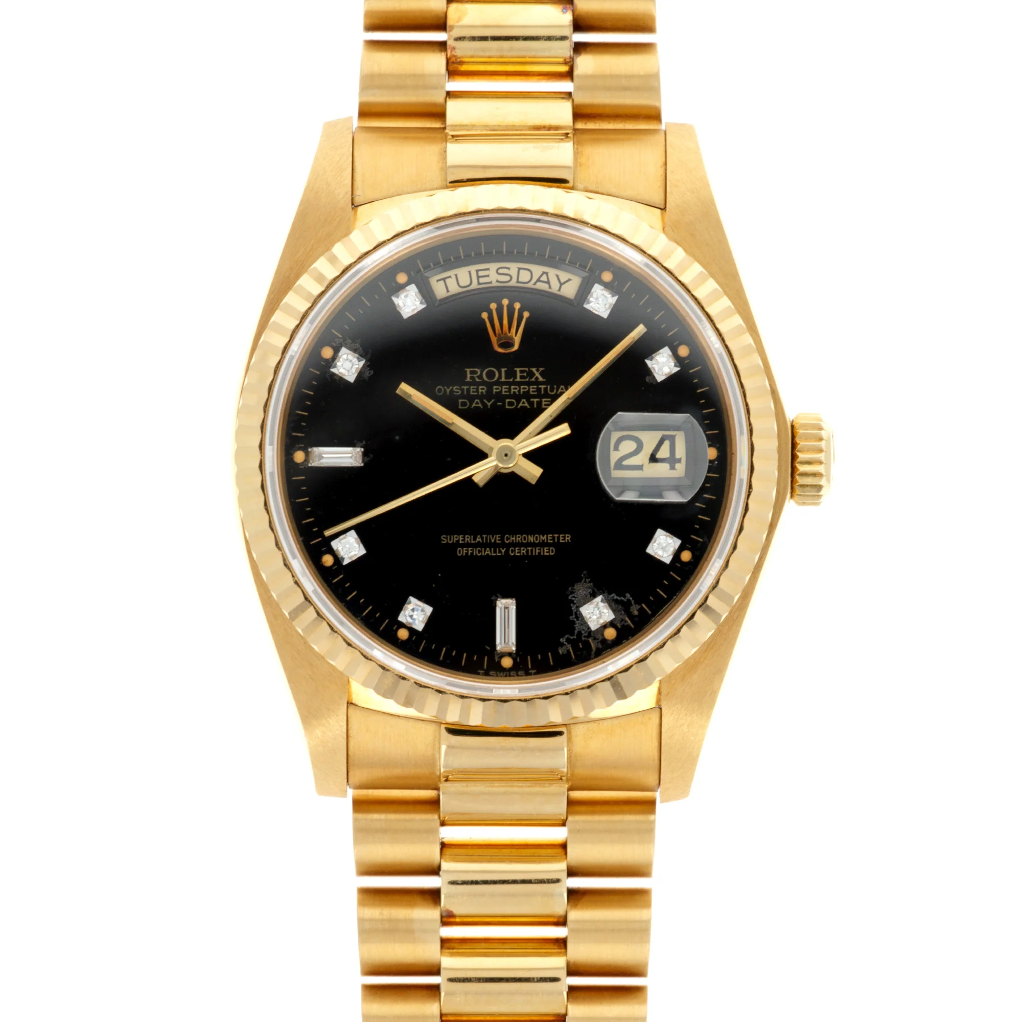 Rolex Yellow Gold Day-Date Ref. 18038 with Black Diamond Dial
