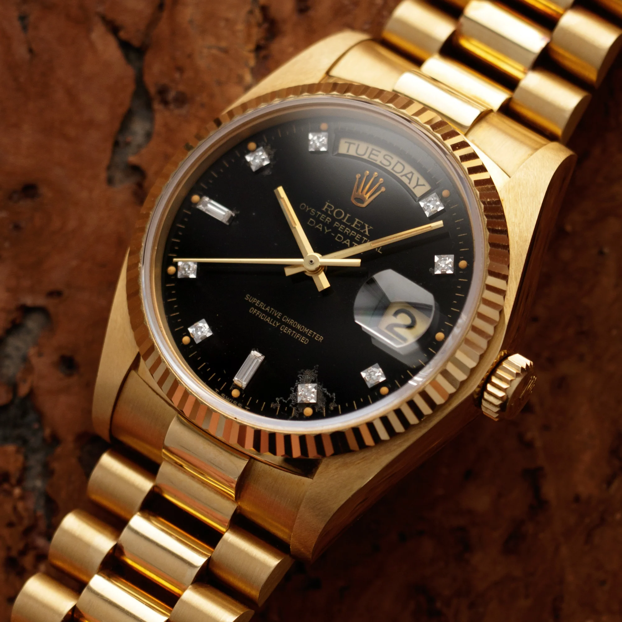 Rolex Yellow Gold Day-Date Ref. 18038 with Black Diamond Dial - Image 2