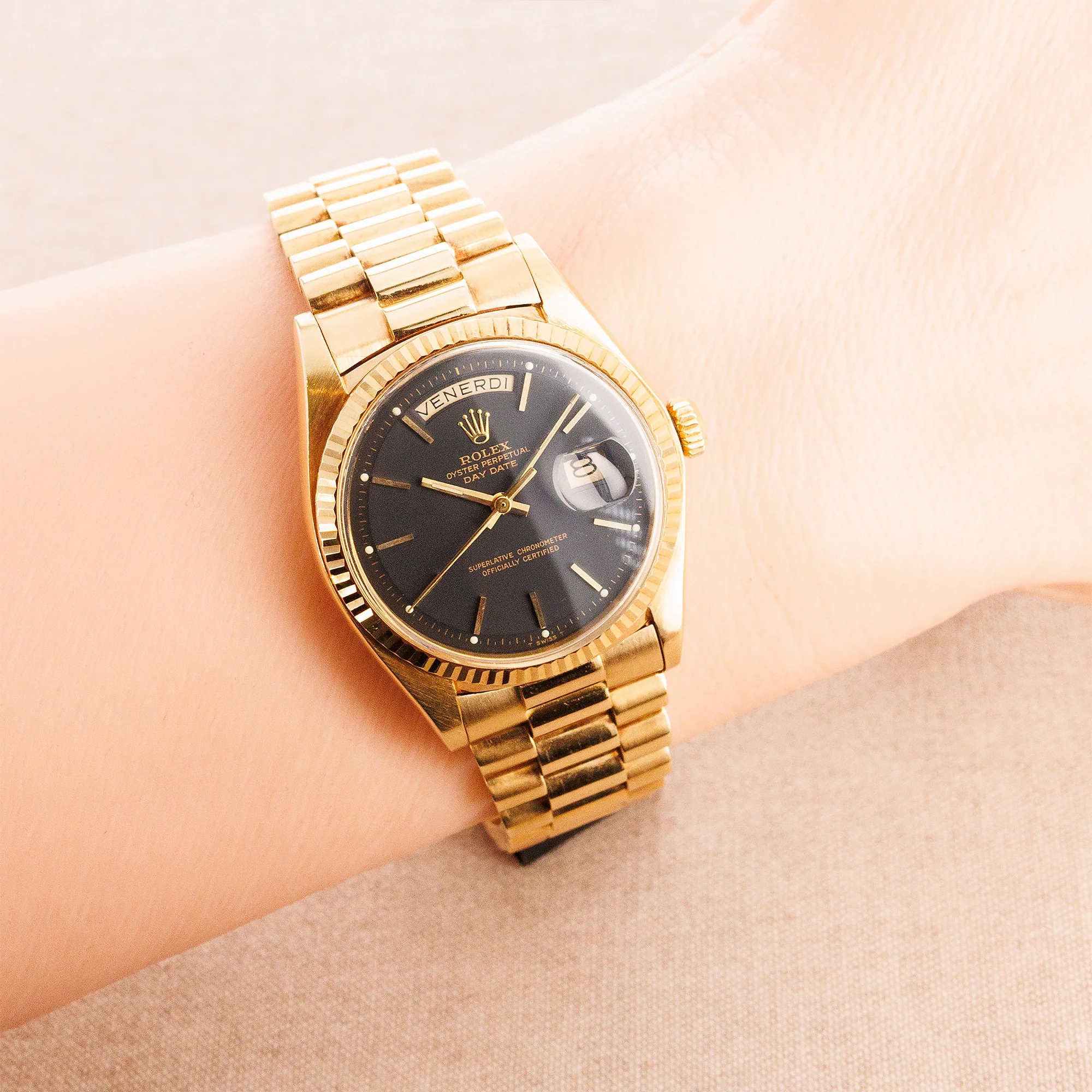 Rolex Yellow Gold Day-Date Ref. 1803 with Flawless Matte Black dial - Image 7