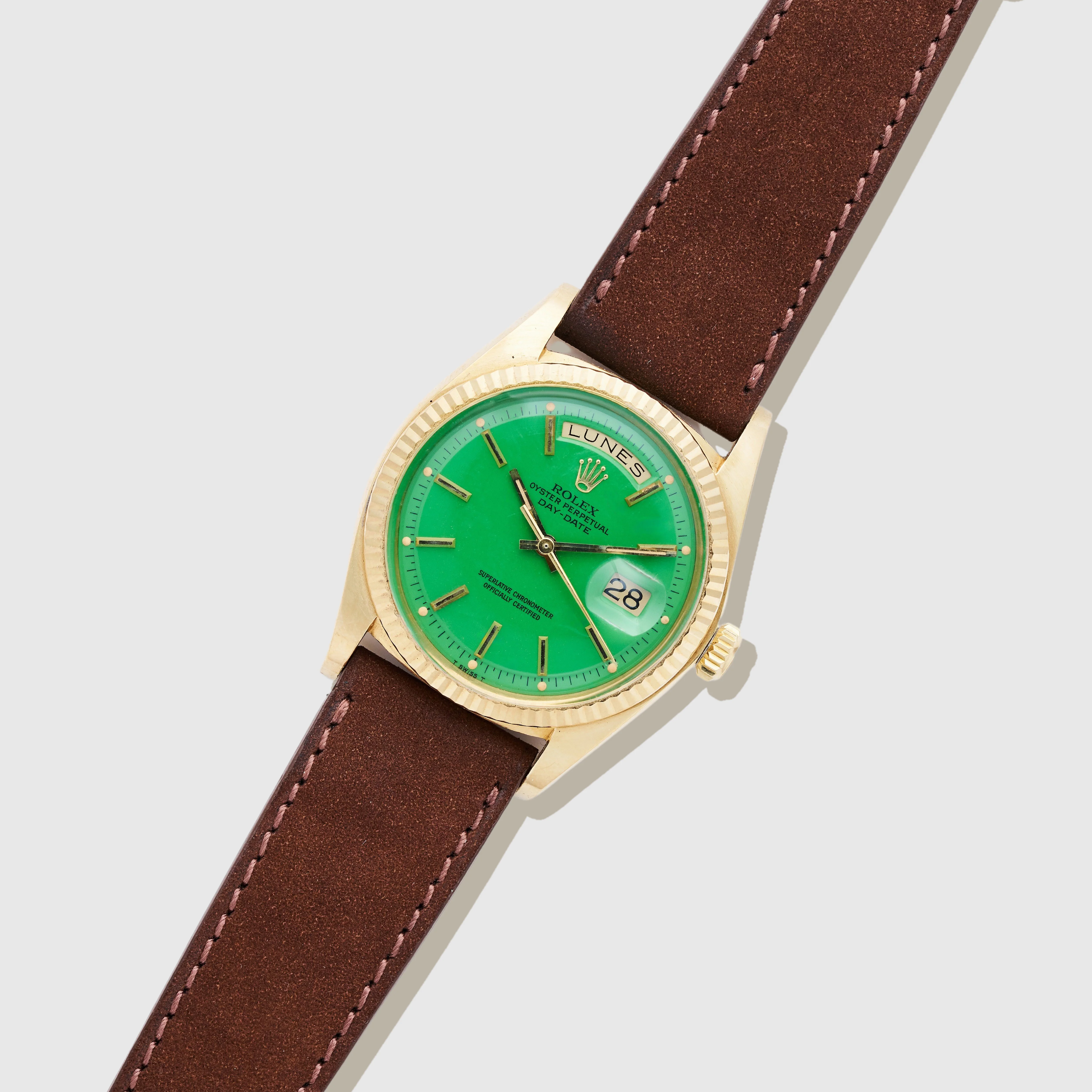 Rolex Yellow Gold Day-Date Ref. 1803 with Green Stella Dial