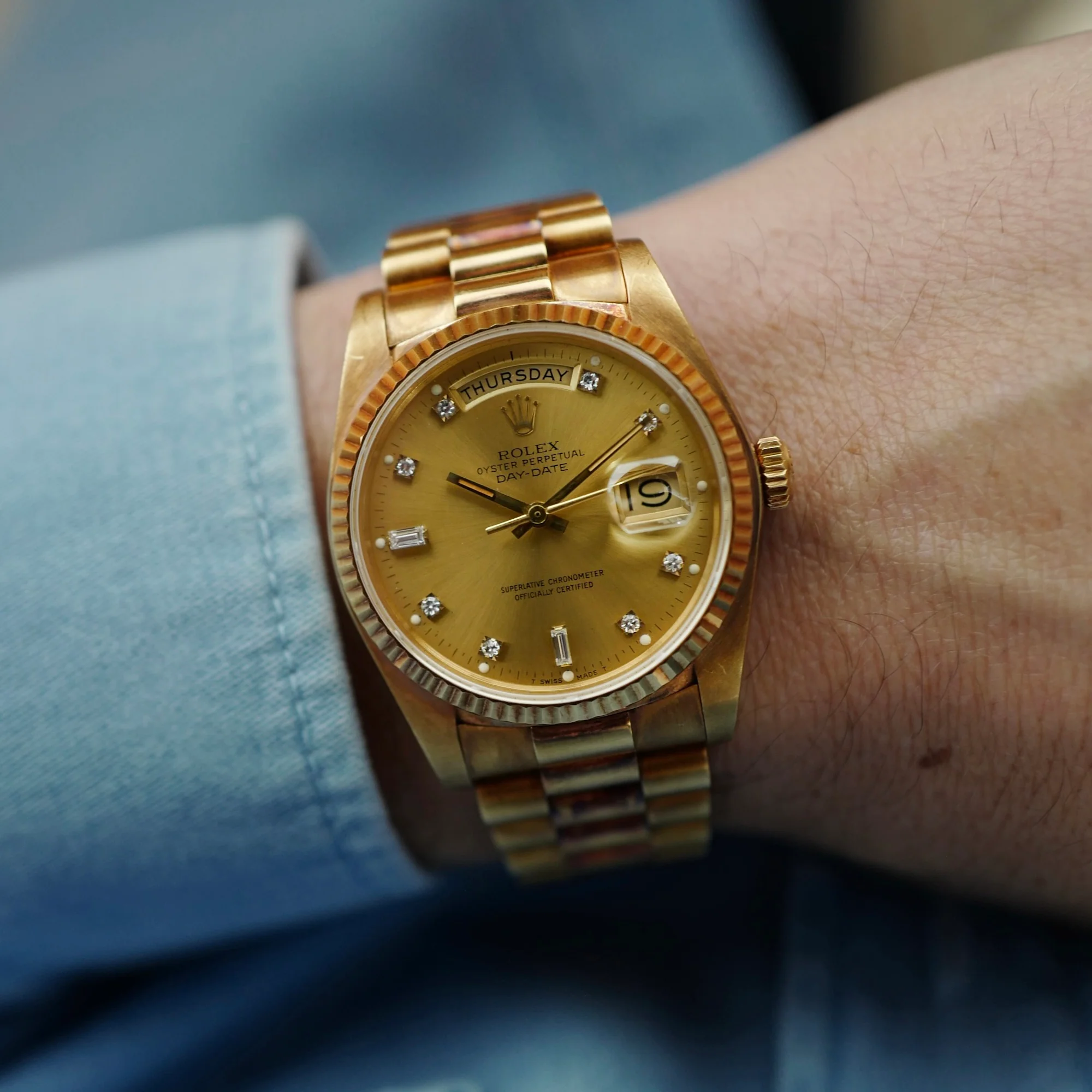 Rolex Yellow Gold Day-Date Ref. 18038 in Outstanding Condition with Original Warranty - Image 2