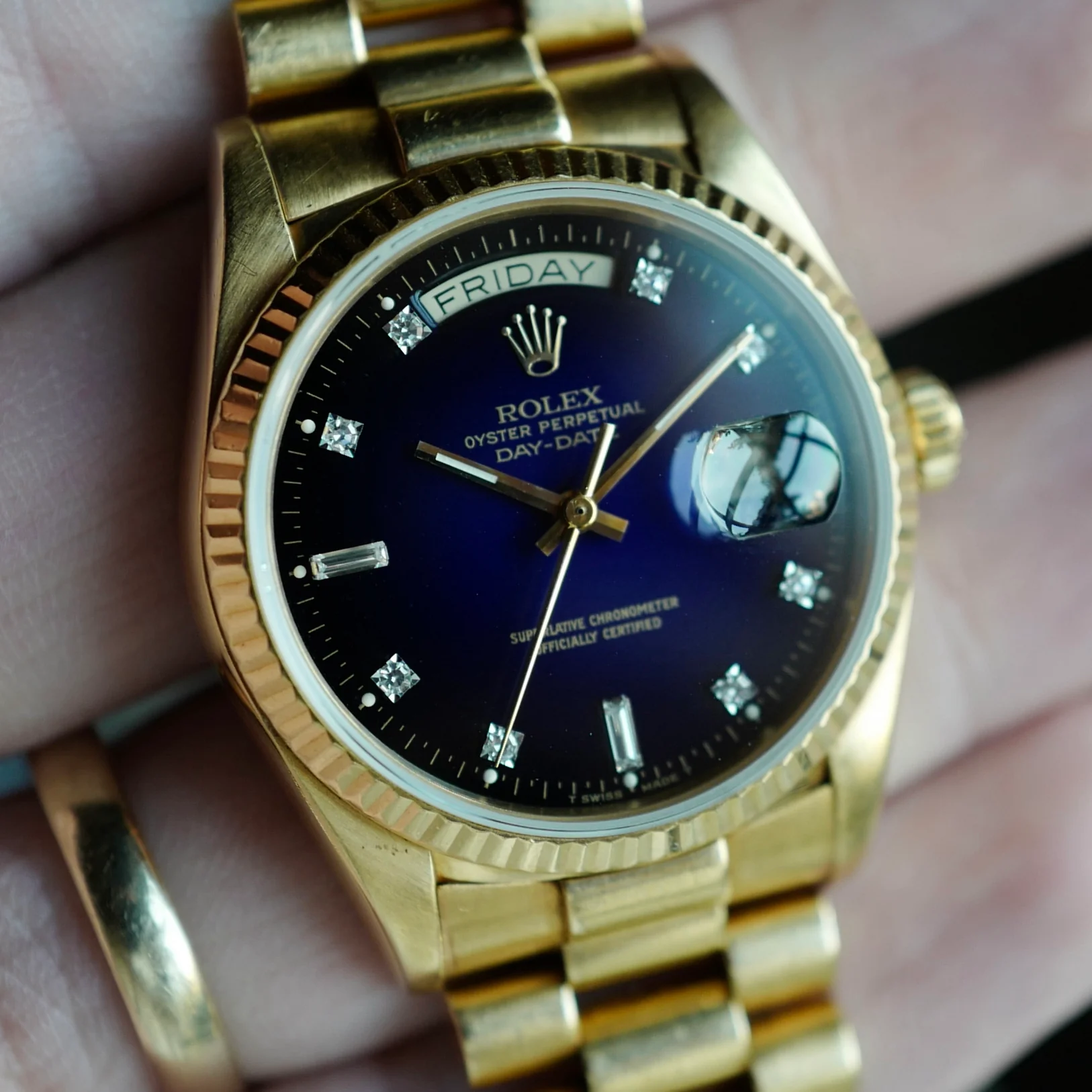 Rolex Yellow Gold Day-Date Ref. 18038 with Blue Vignette Dial - Image 5