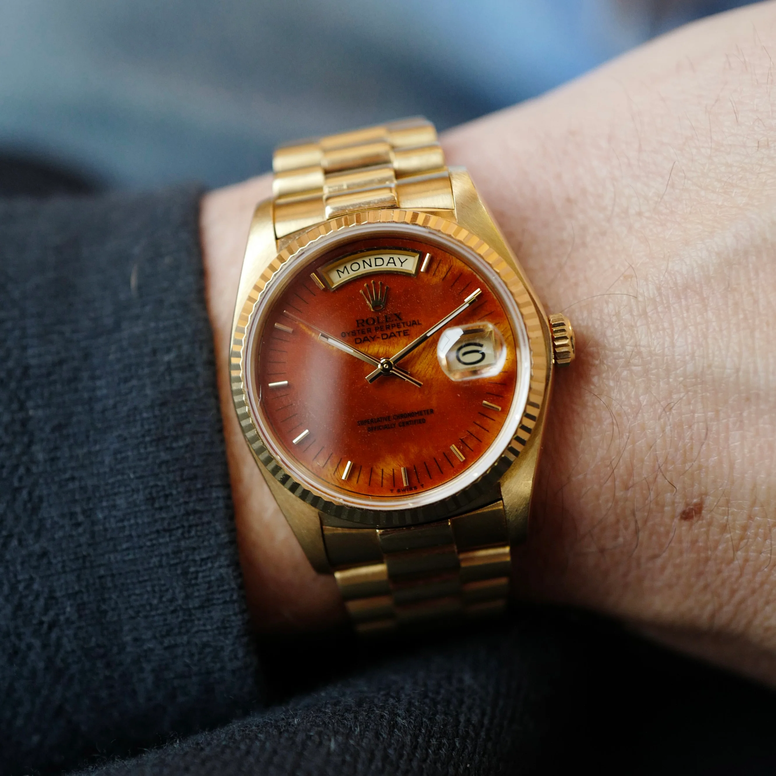 Rolex Yellow Gold Day Date Ref. 18038 with Wood Dial (New Arrival) - Image 4