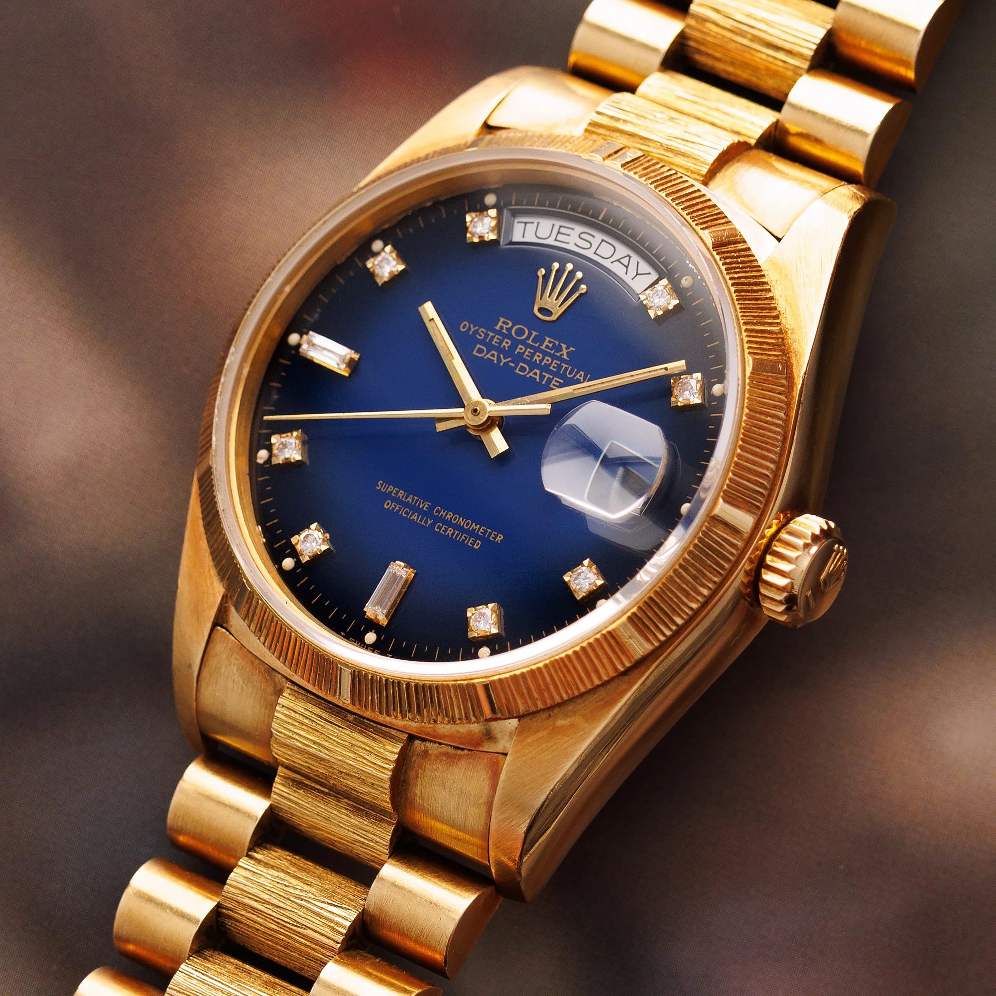 Rolex Yellow Gold Day-Date Ref. 18078 with Blue Vignette Dial - Image 2