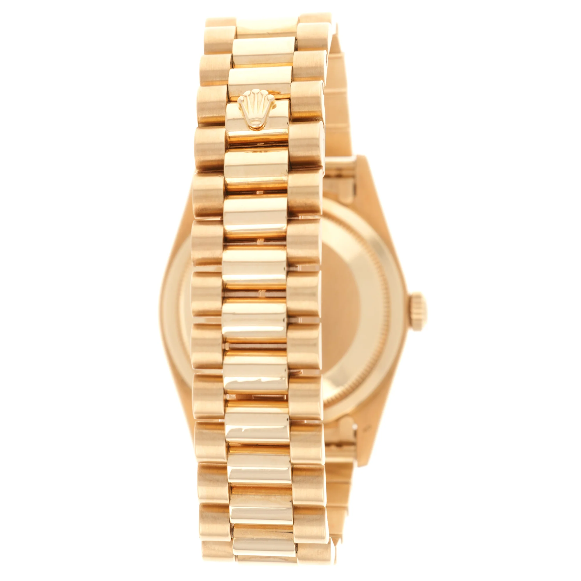 Rolex Yellow Gold Day-Date Ref. 18348 with Original Carousel Diamond and Green Enamel Dial - Image 9