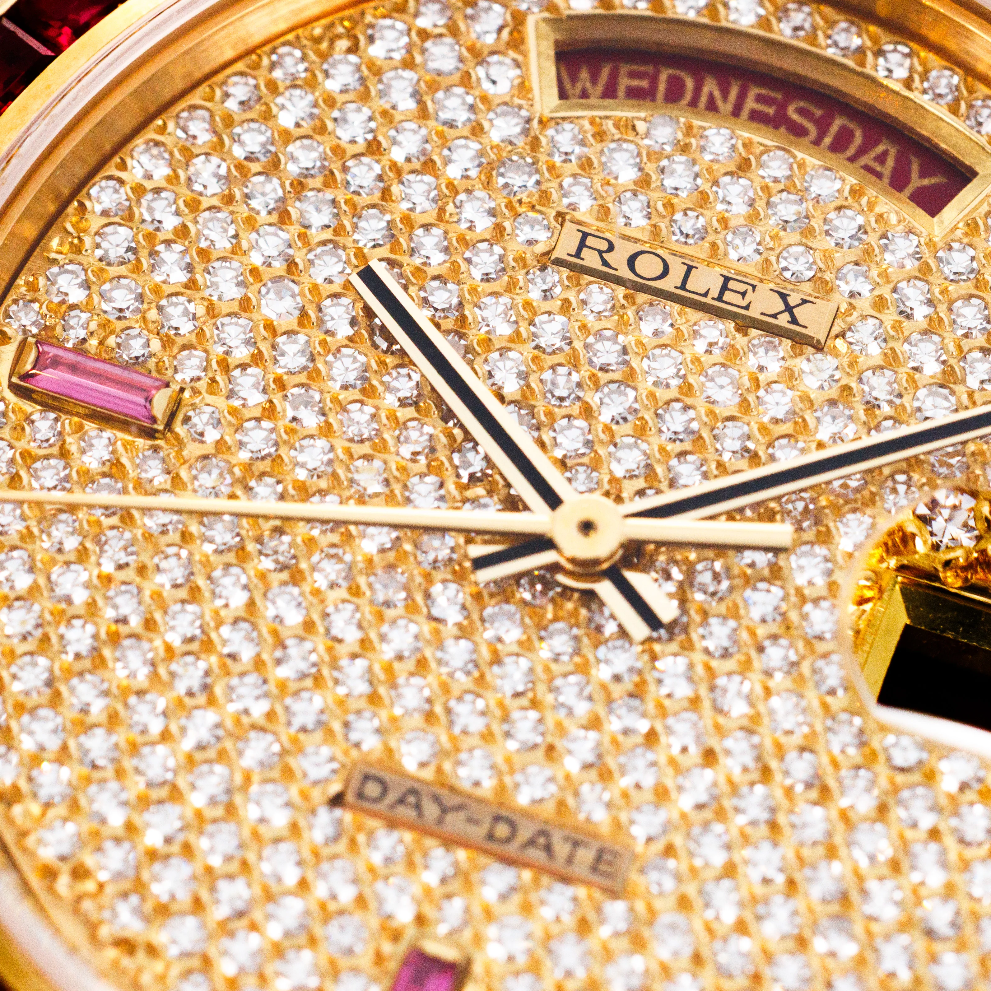 Rolex Yellow Gold Day-Date Ruby & Diamond Watch Ref. 18068 - Image 2