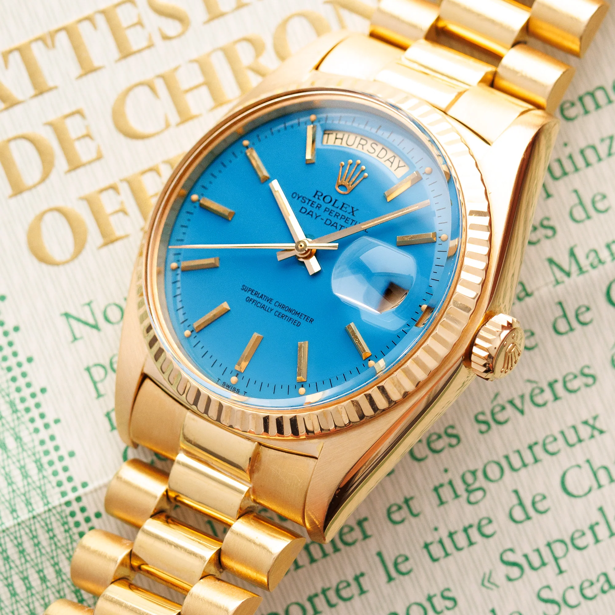 Rolex Yellow Gold Day-Date Stella Watch Ref. 1803 - Image 2