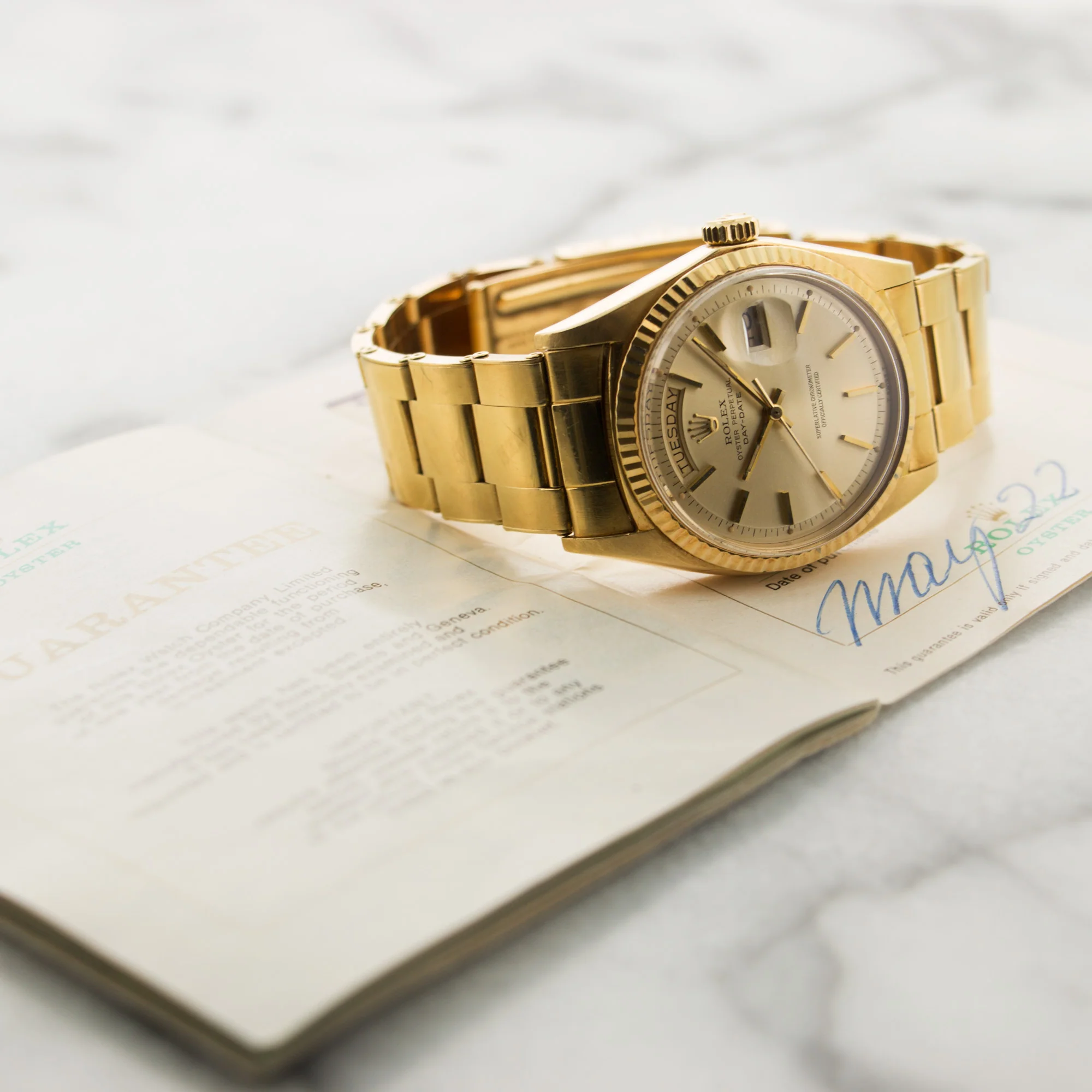Rolex Yellow Gold Day-Date Watch Ref. 1803 with Original Booklet - Image 7
