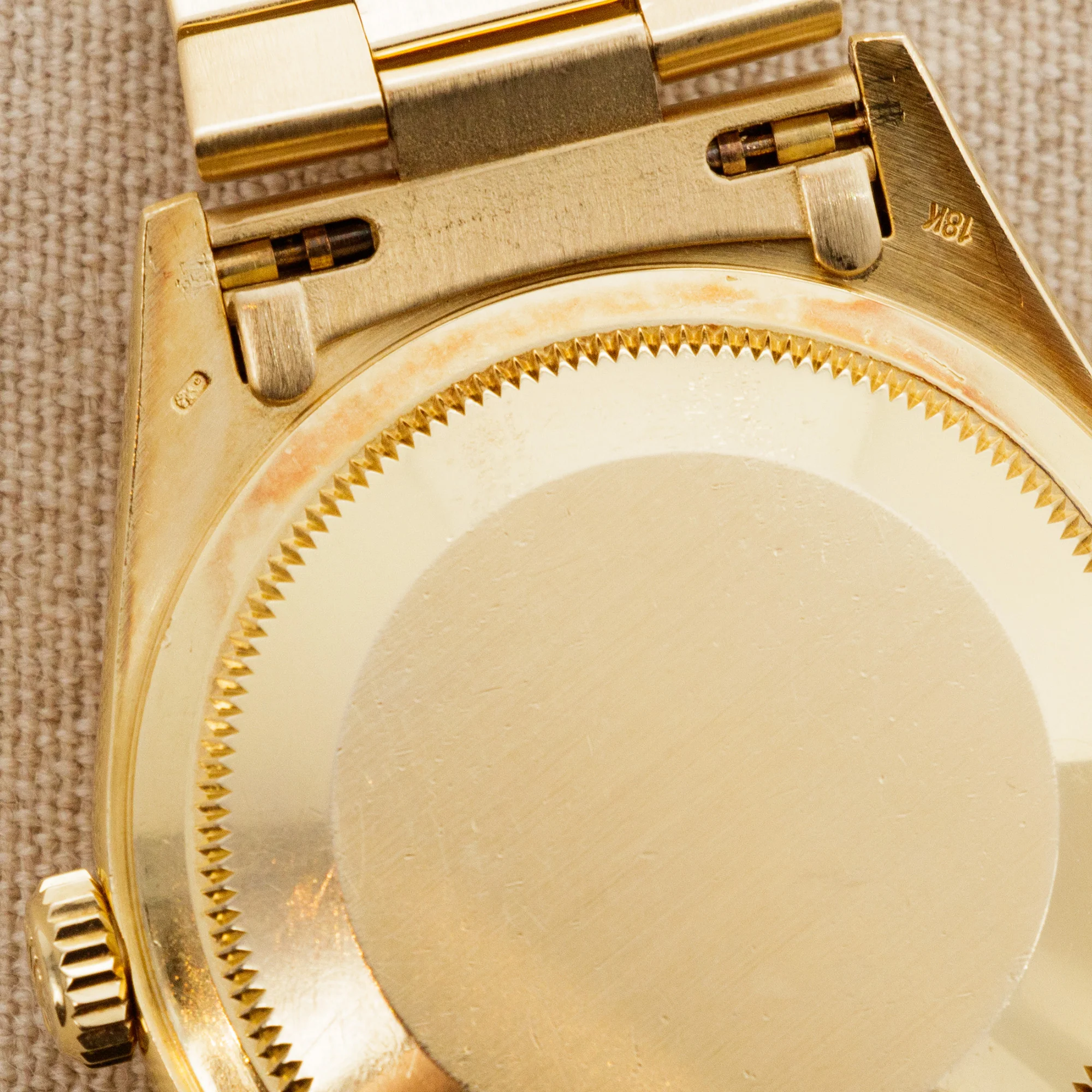 Rolex Yellow Gold Day-Date Watch Ref. 18238 with Mother of Pearl and Ruby Dial - Image 6