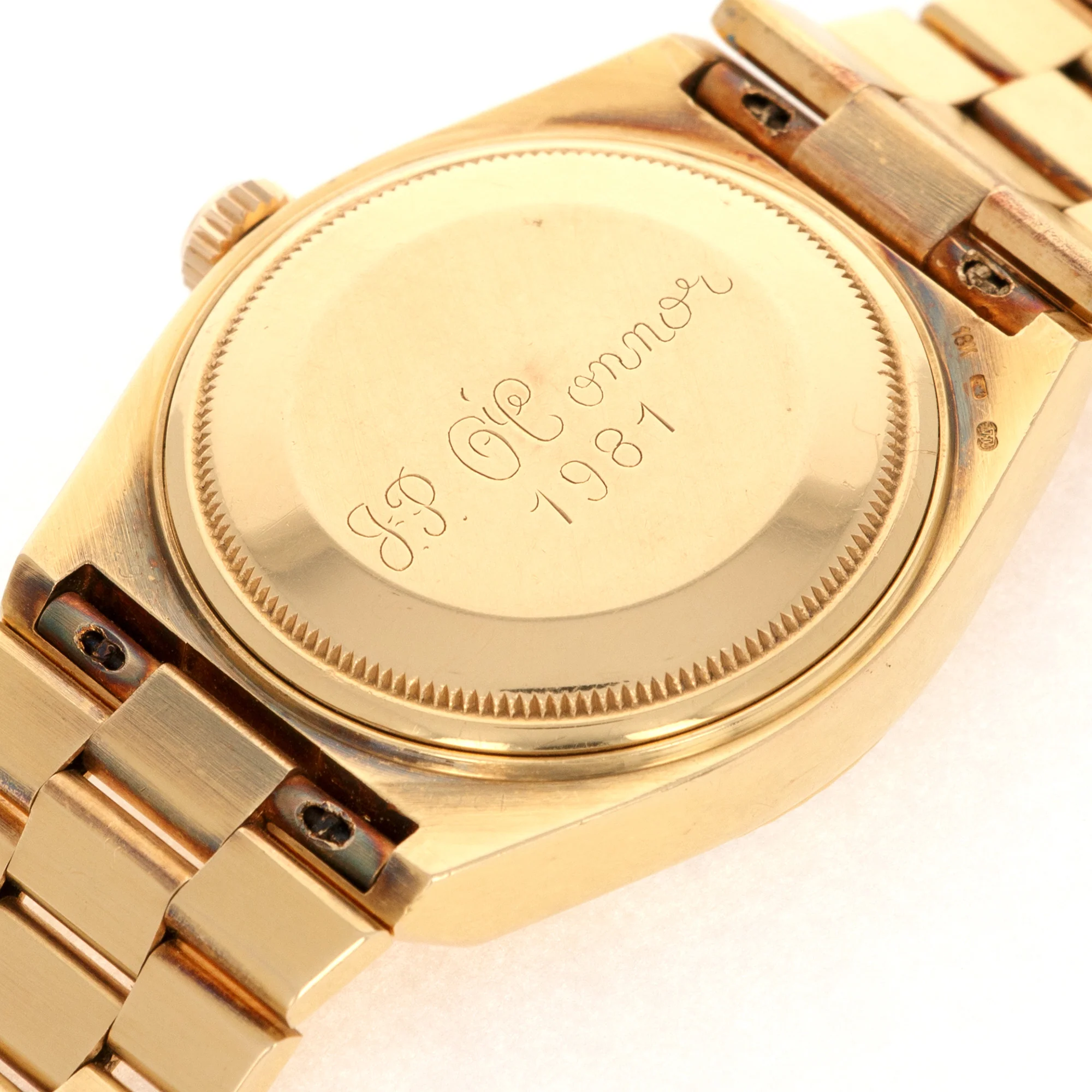 Rolex Yellow Gold Day-Date Oysterquartz Ref. 19018 with Wood Dial - Image 5
