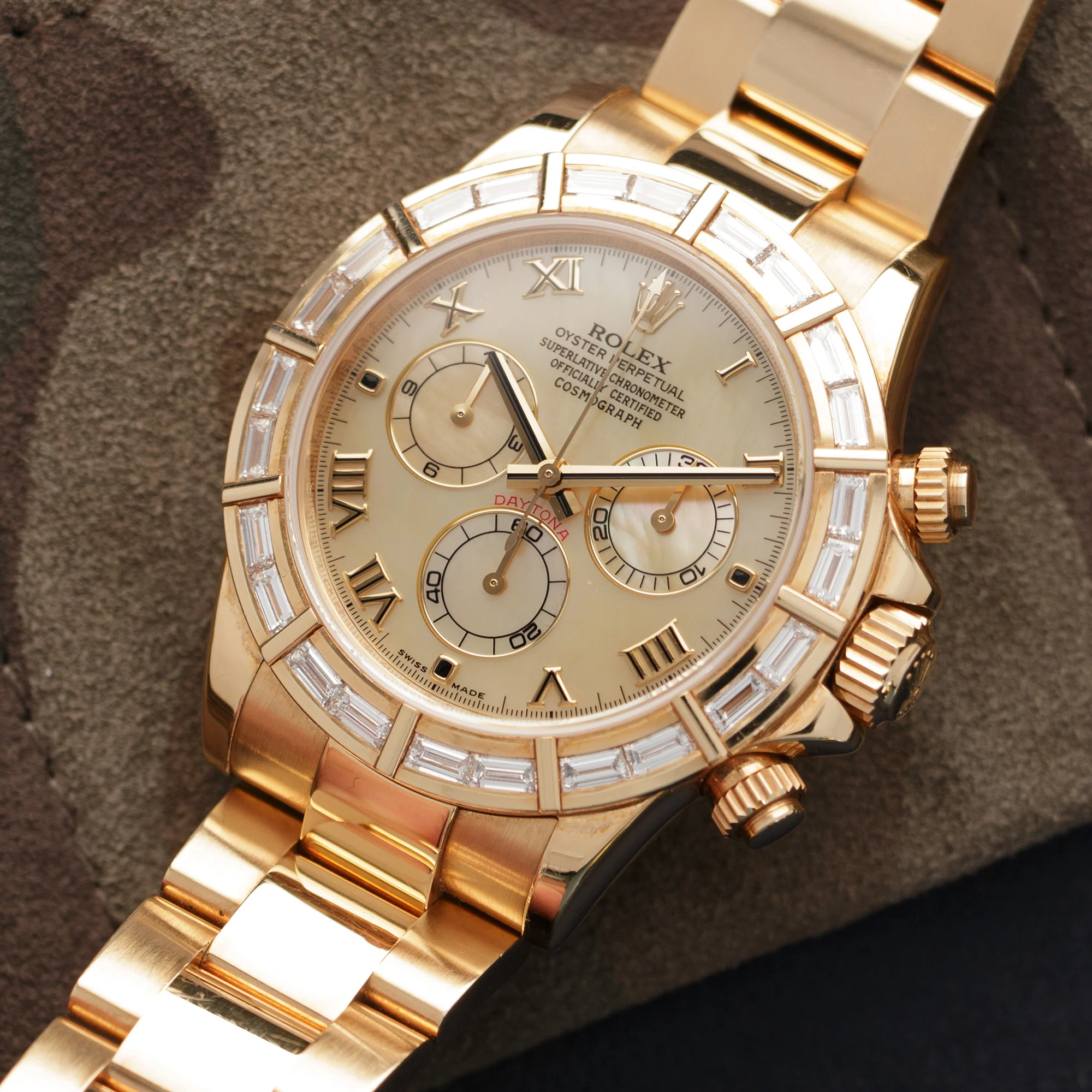Rolex Yellow Gold Daytona Baguette Diamond Watch Ref. 116568 - Image 2