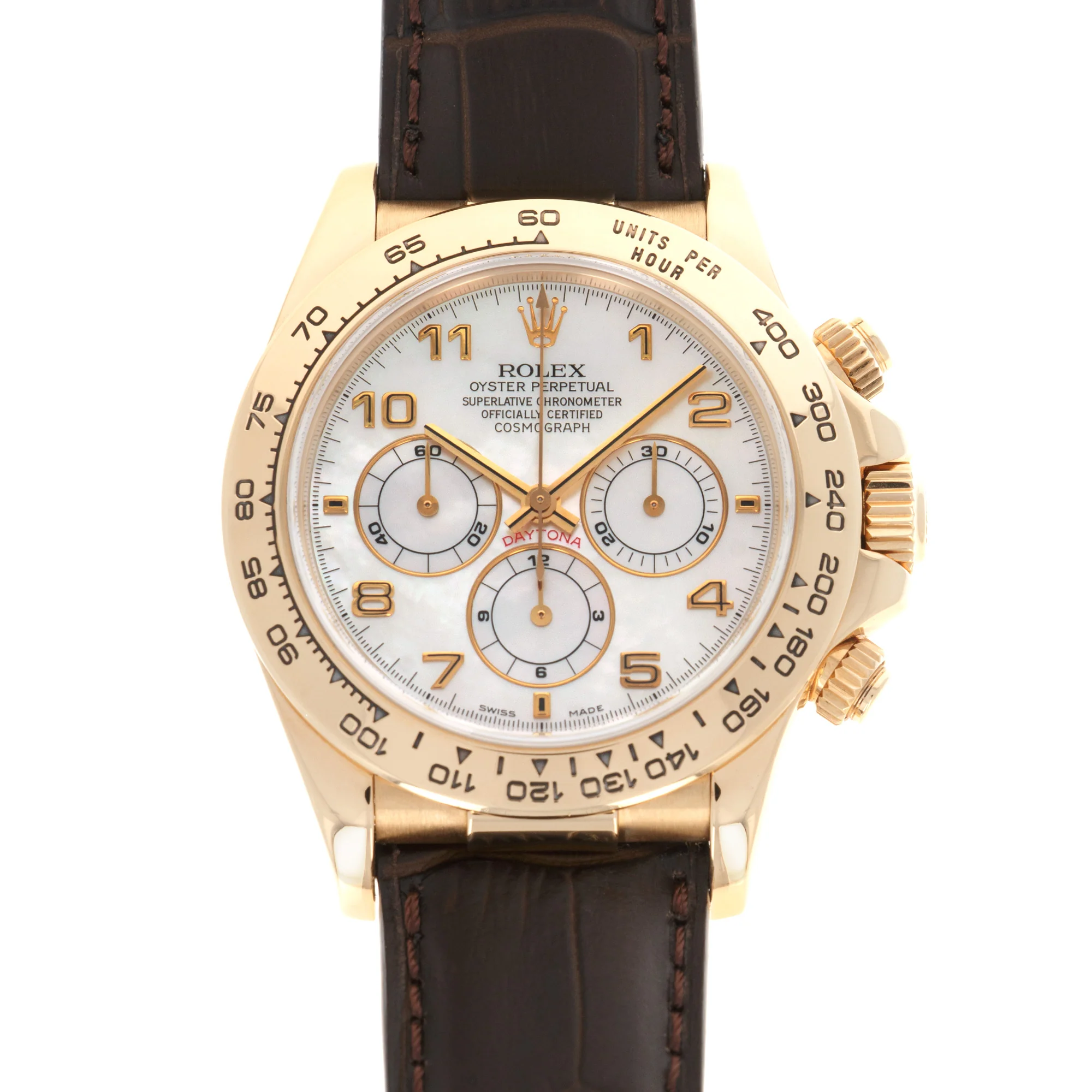 Rolex Yellow Gold Daytona MOP Zenith Watch Ref. 16518