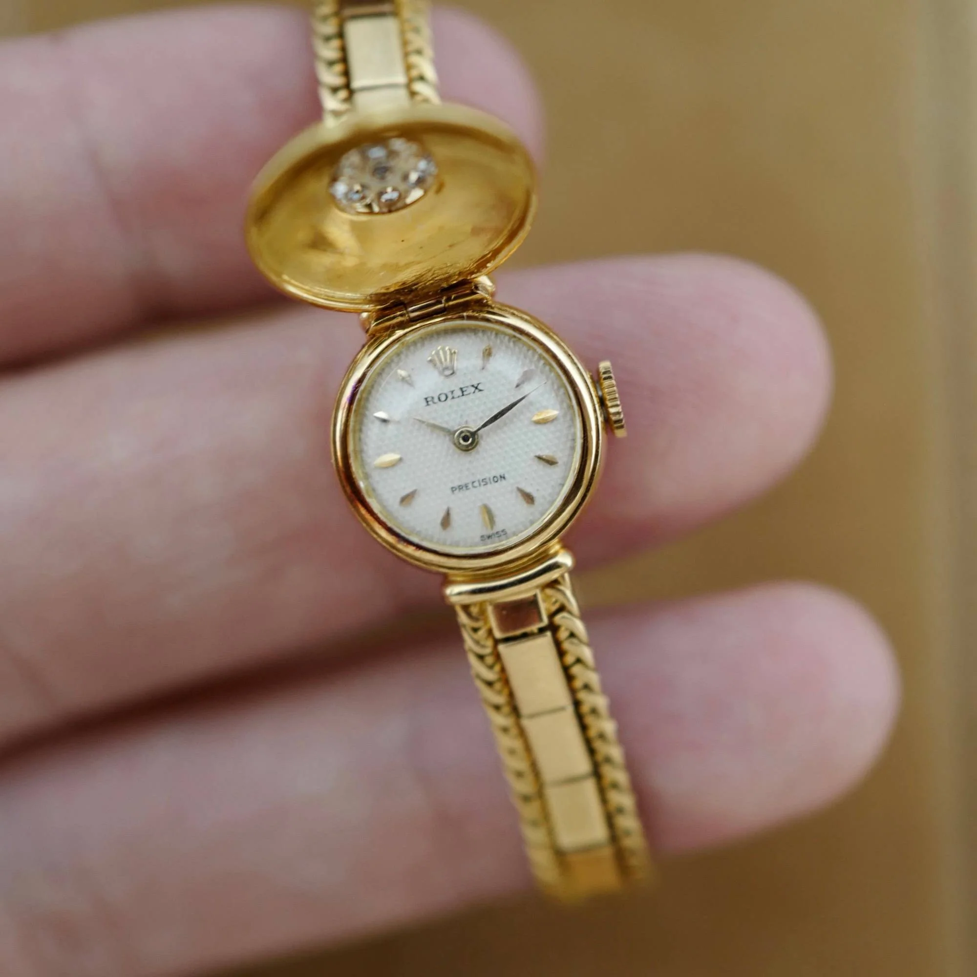 Rolex Yellow Gold Diamond Cover Watch - Image 2