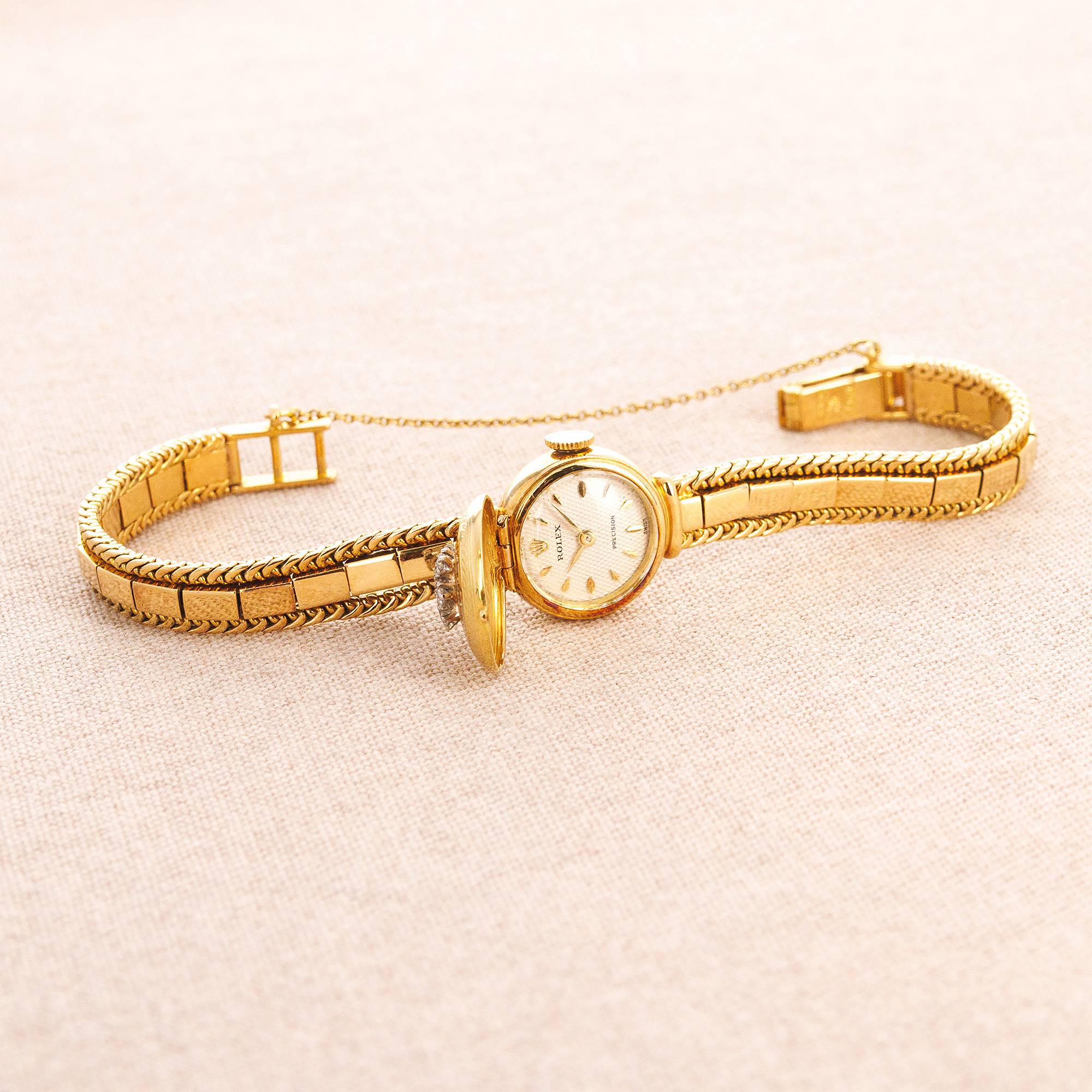 Rolex Yellow Gold Diamond Cover Watch - Image 6