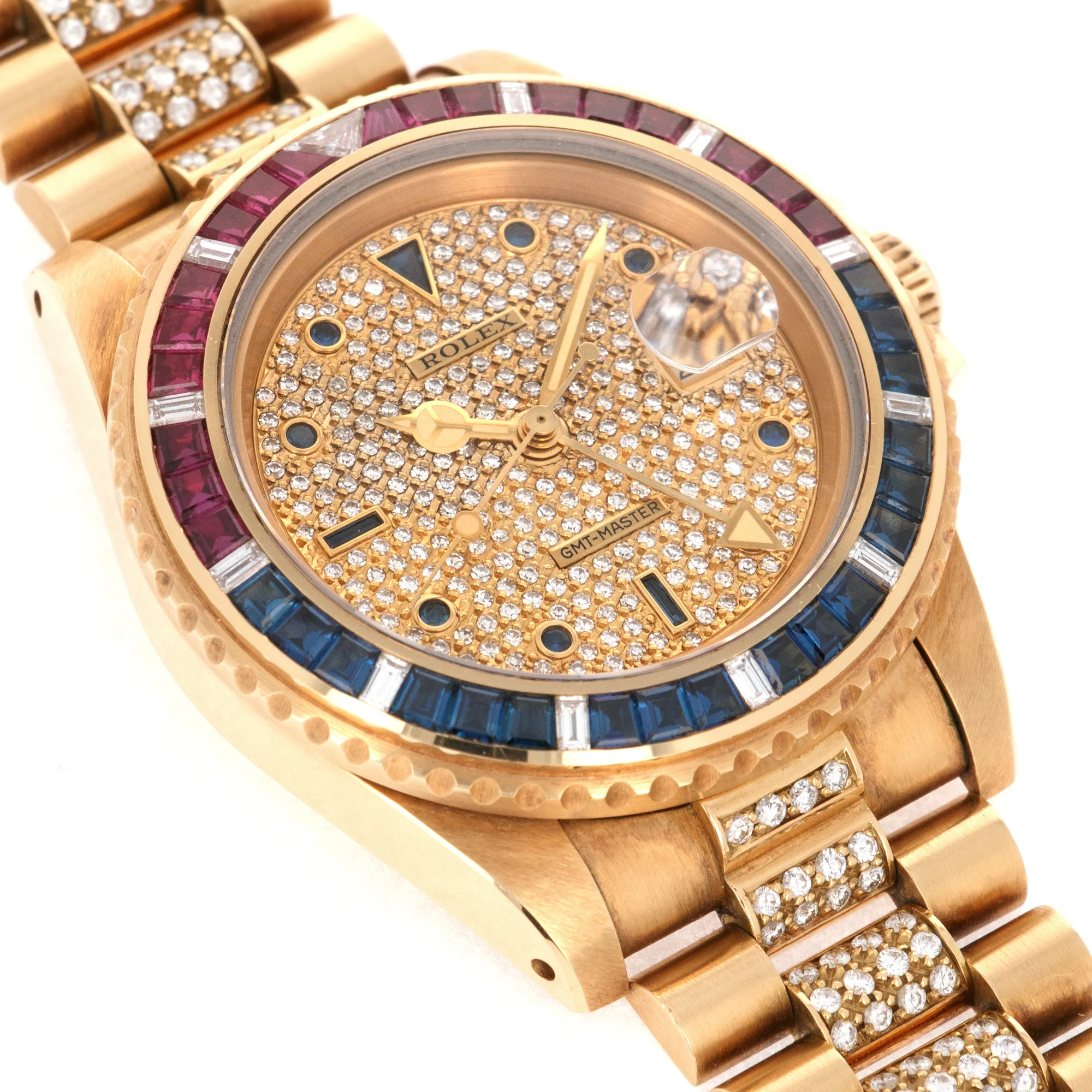 Rolex Yellow Gold GMT-Master Diamond Ruby Sapphire Watch Ref. 16758 - Image 3