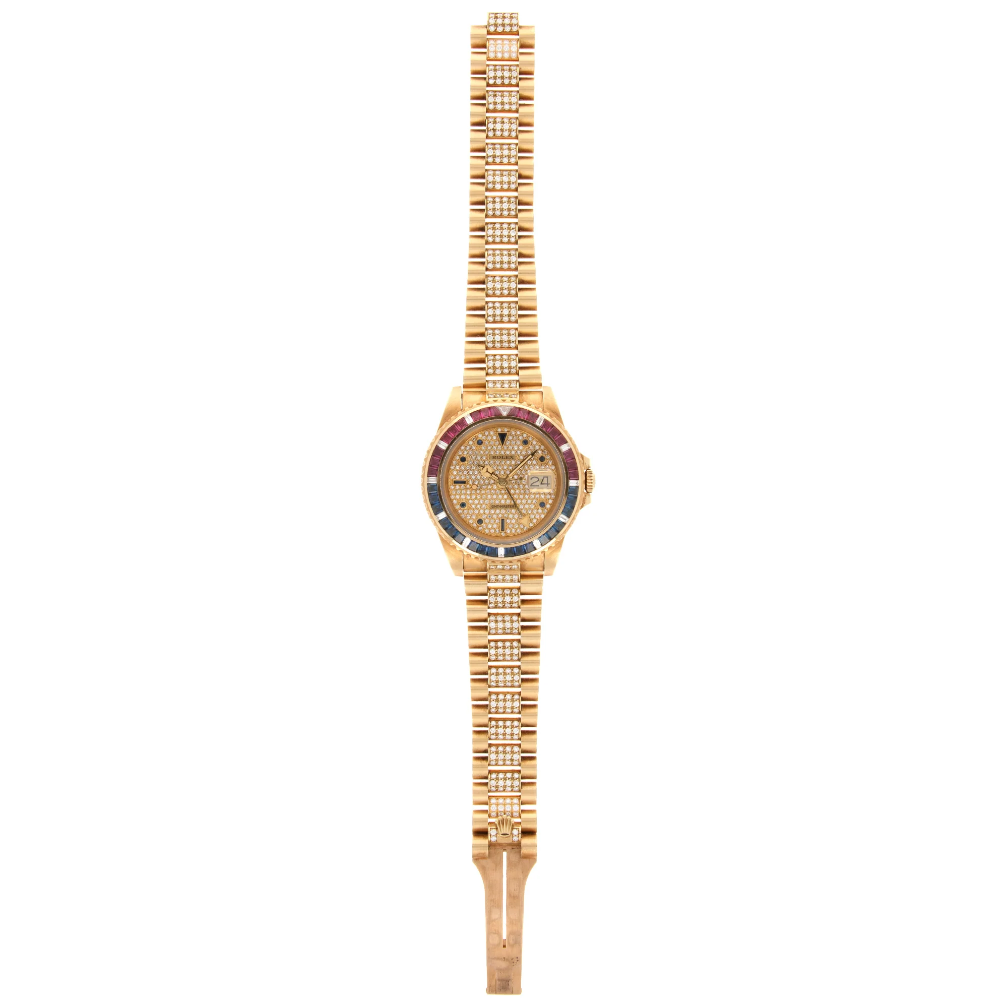 Rolex Yellow Gold GMT-Master Diamond Ruby Sapphire Watch Ref. 16758 - Image 8