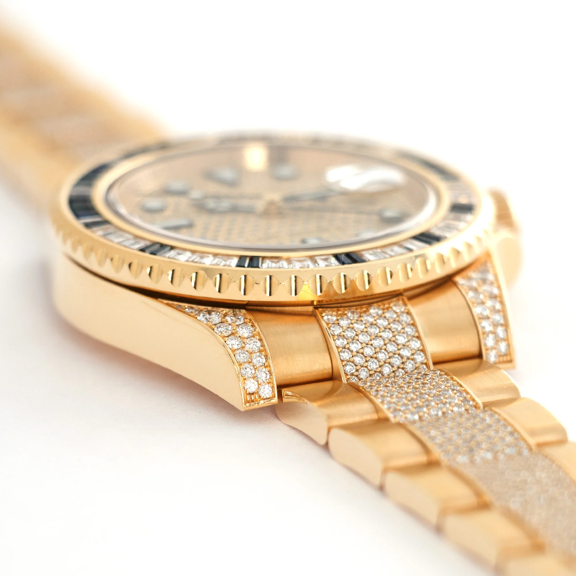 Rolex Yellow Gold GMT-Master II Diamond Sapphire Watch Ref. 116758 - Image 3