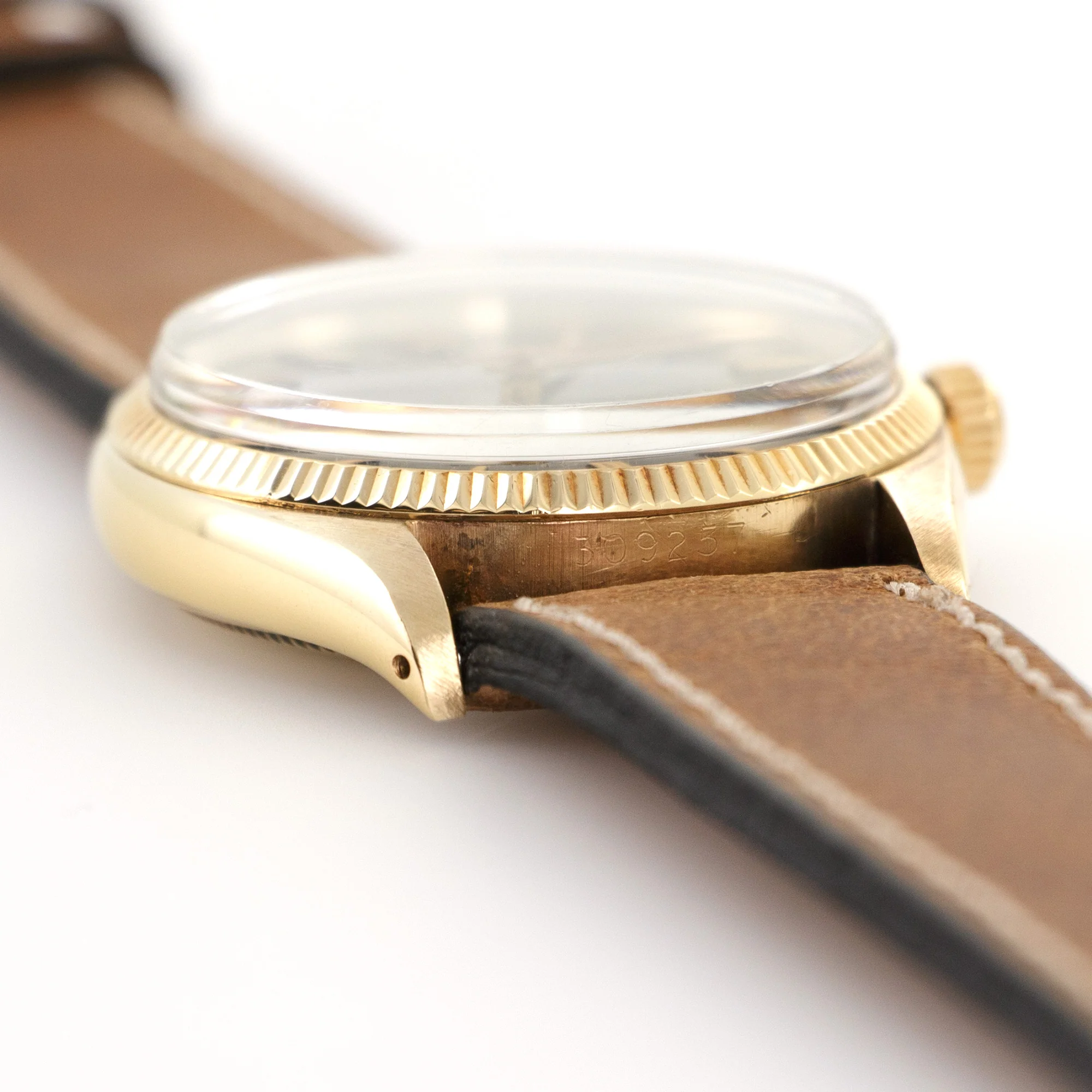 Rolex Yellow Gold Oyster Perpetual Black Gilt Dial Watch Ref. 6567 - Image 3