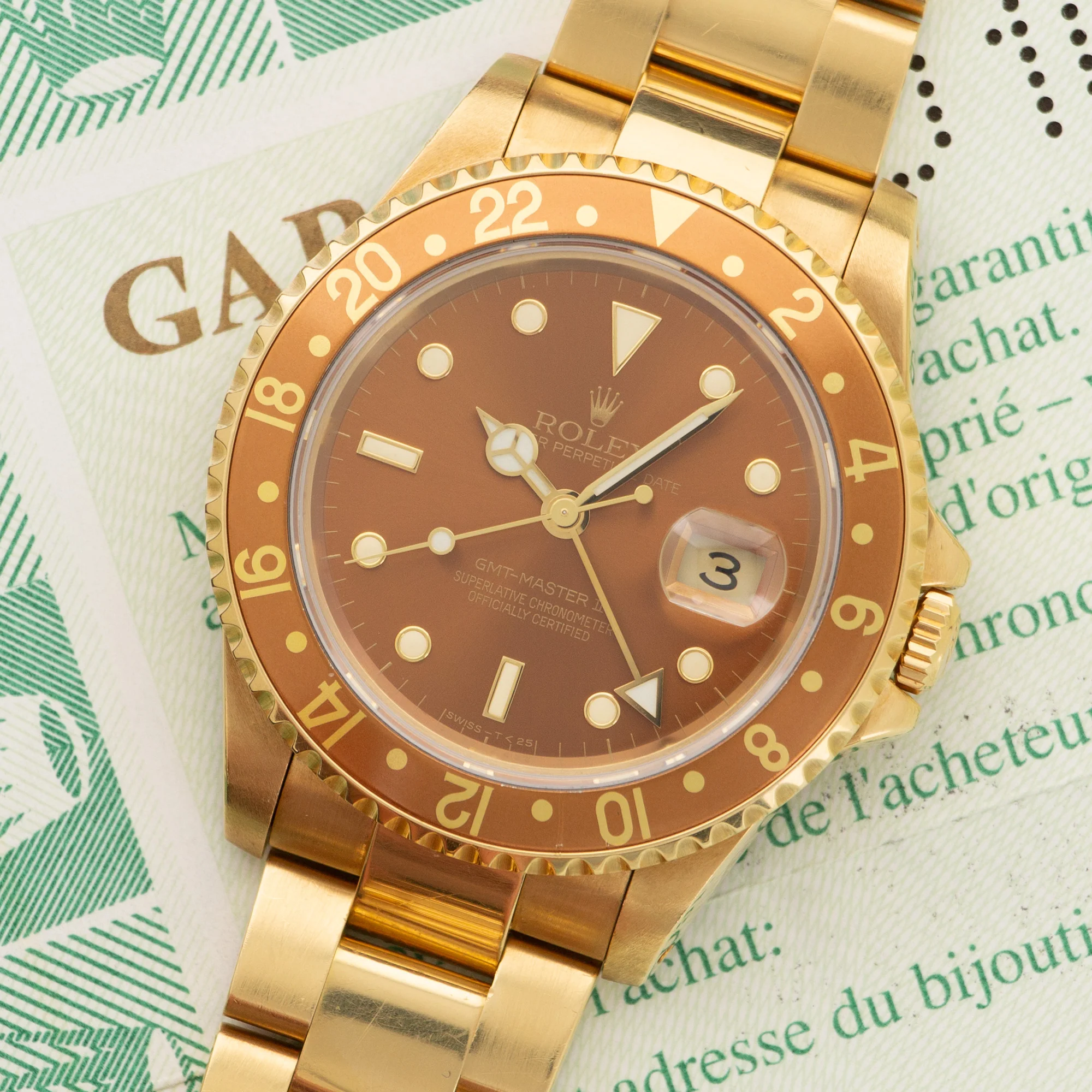 Rolex Yellow Gold Root Beer GMT-Master II Watch Ref. 16718 - Image 2