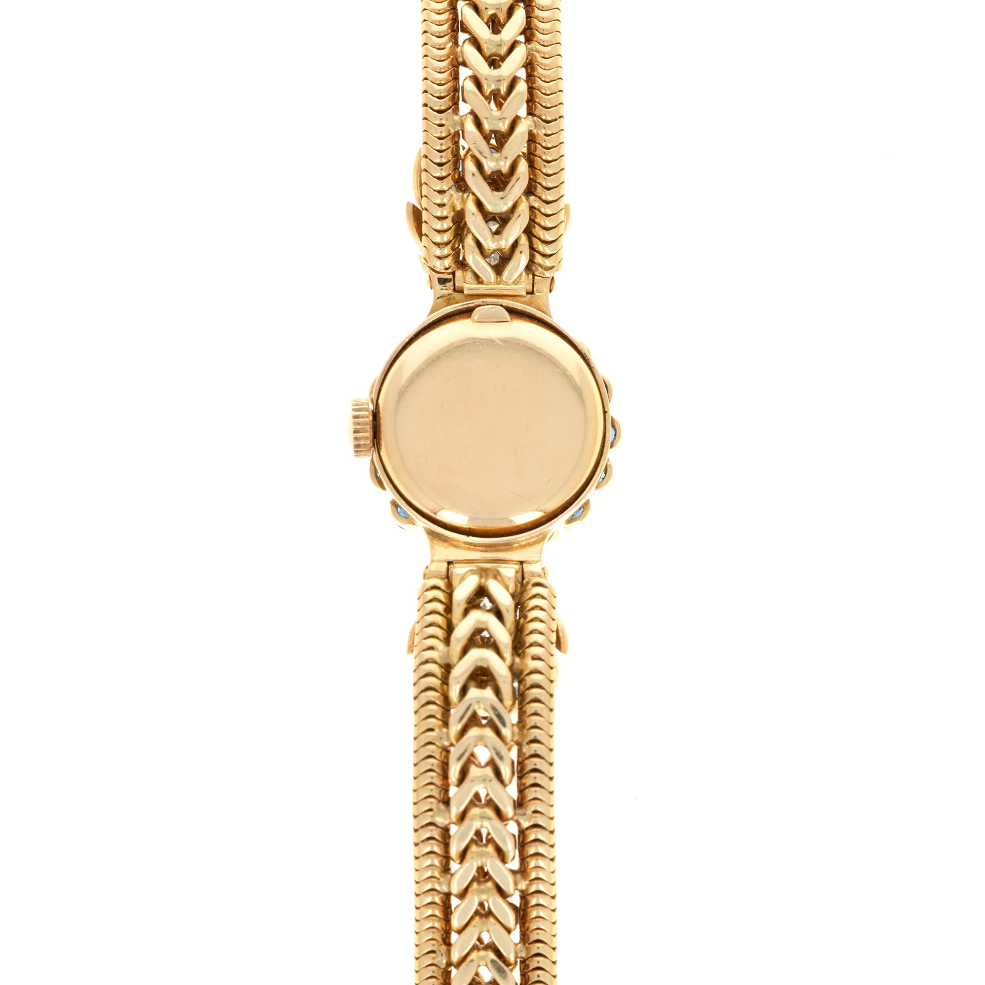 Rolex Yellow Gold Sapphire Diamond Watch, 1960s - Image 5