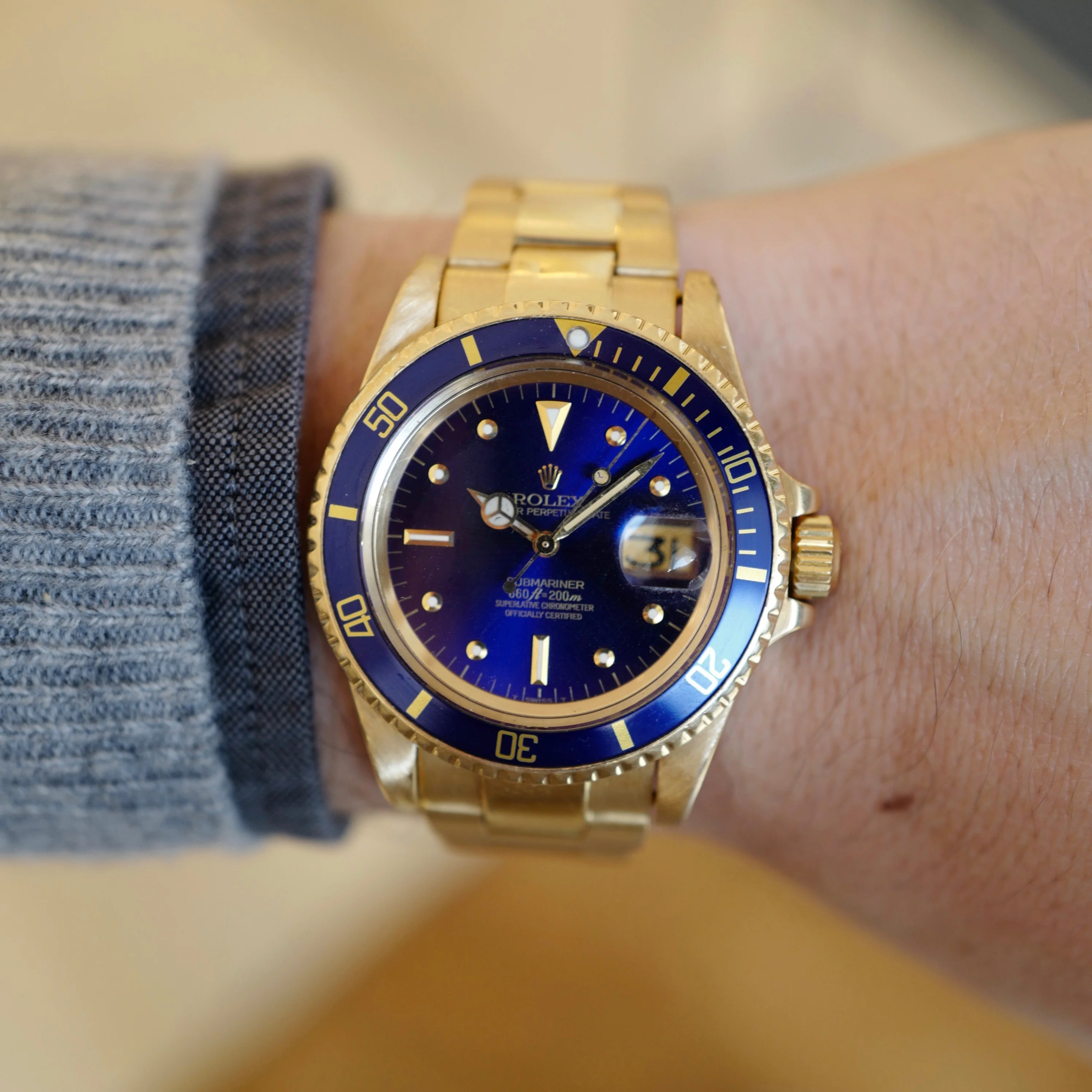 Rolex Yellow Gold Submariner Watch Ref. 1680 - Image 6