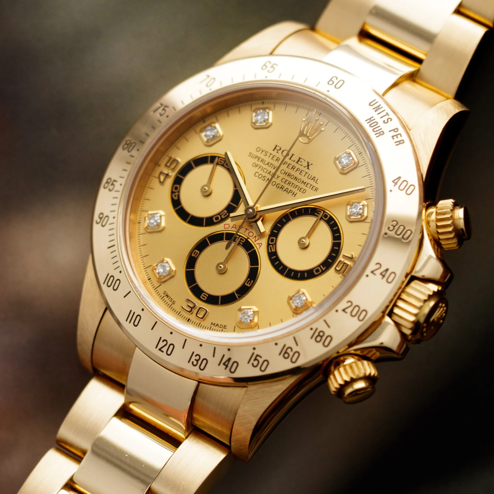 Rolex Yellow Gold Zenith Daytona Ref. 16528 with Champagne Diamond Dial - Image 2