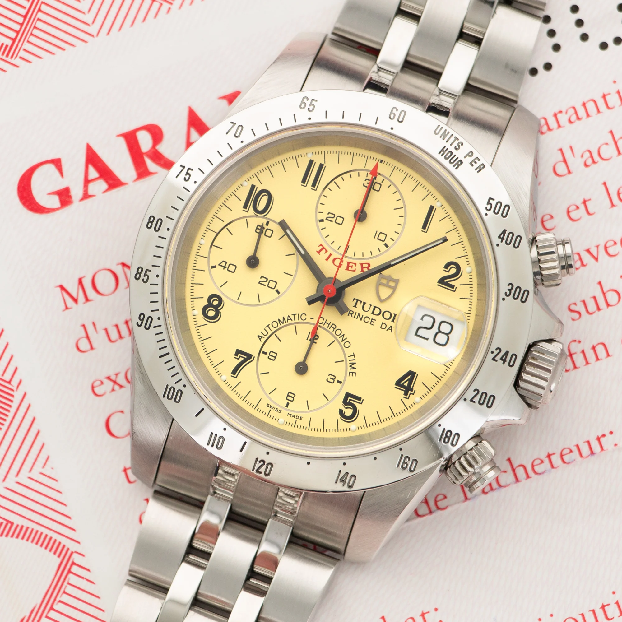Tudor Chrono-Time Tiger Watch Ref. 79280 with Original Warranty Paper - Image 2