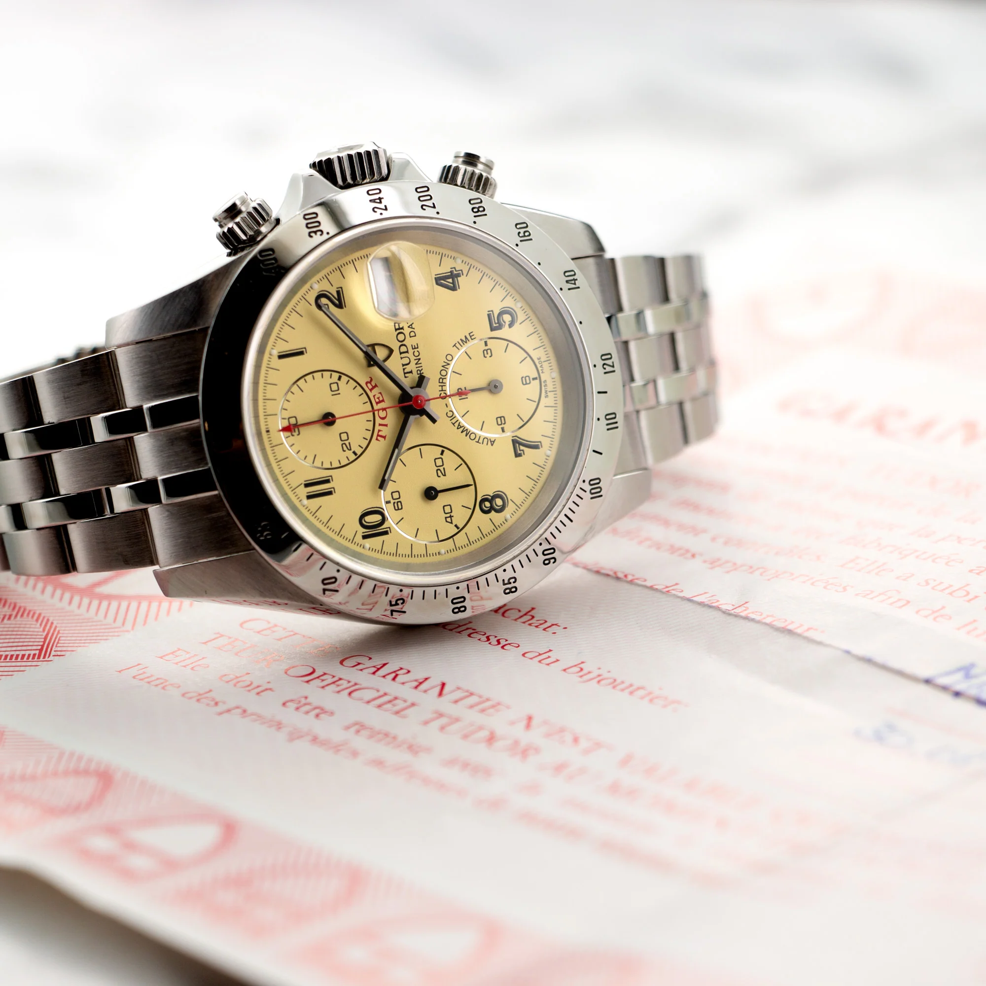 Tudor Chrono-Time Tiger Watch Ref. 79280 with Original Warranty Paper - Image 7