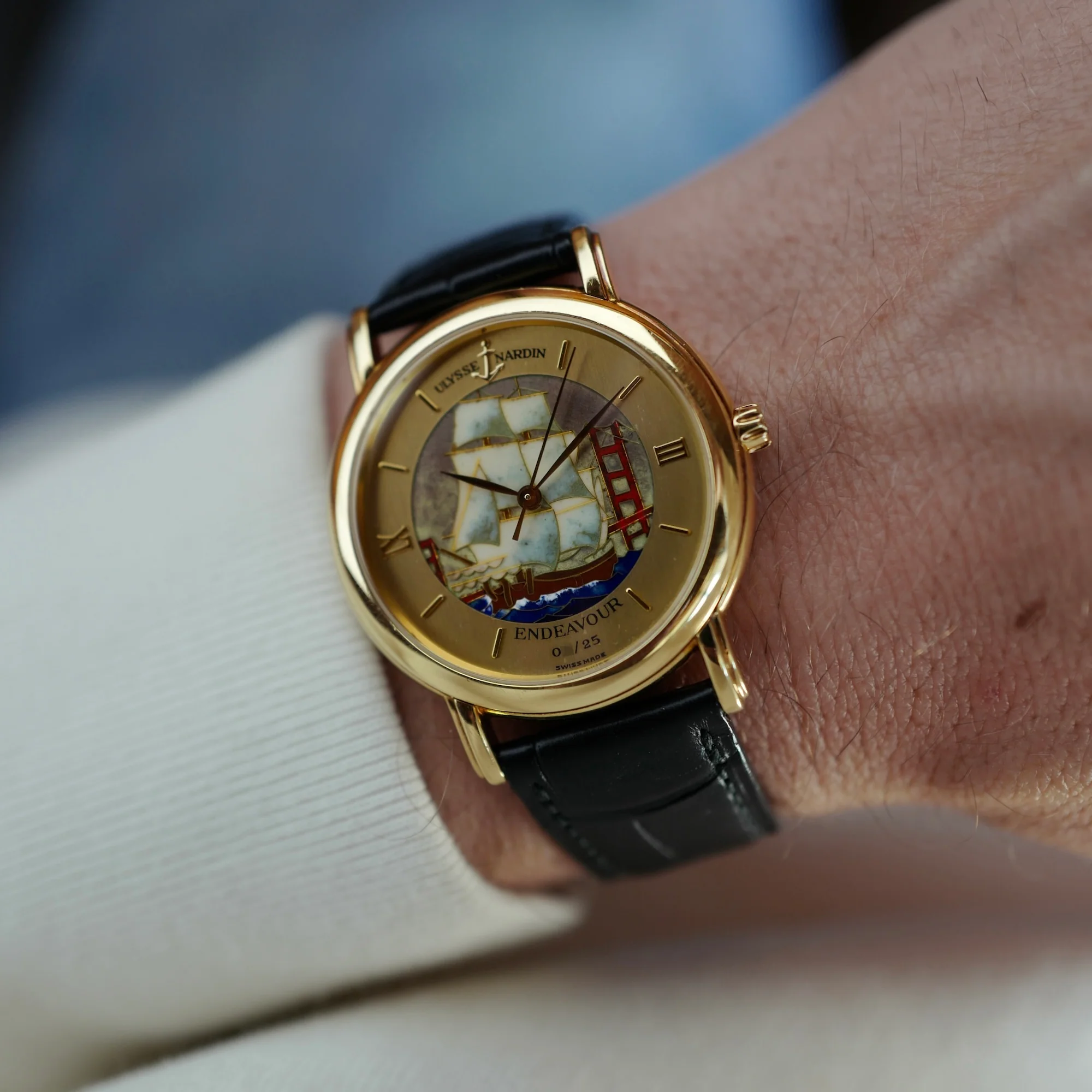Ulysse Nardin Yellow Gold San Marco Ref. 131-77-9 with Cloisonne Ship Dial - Image 3
