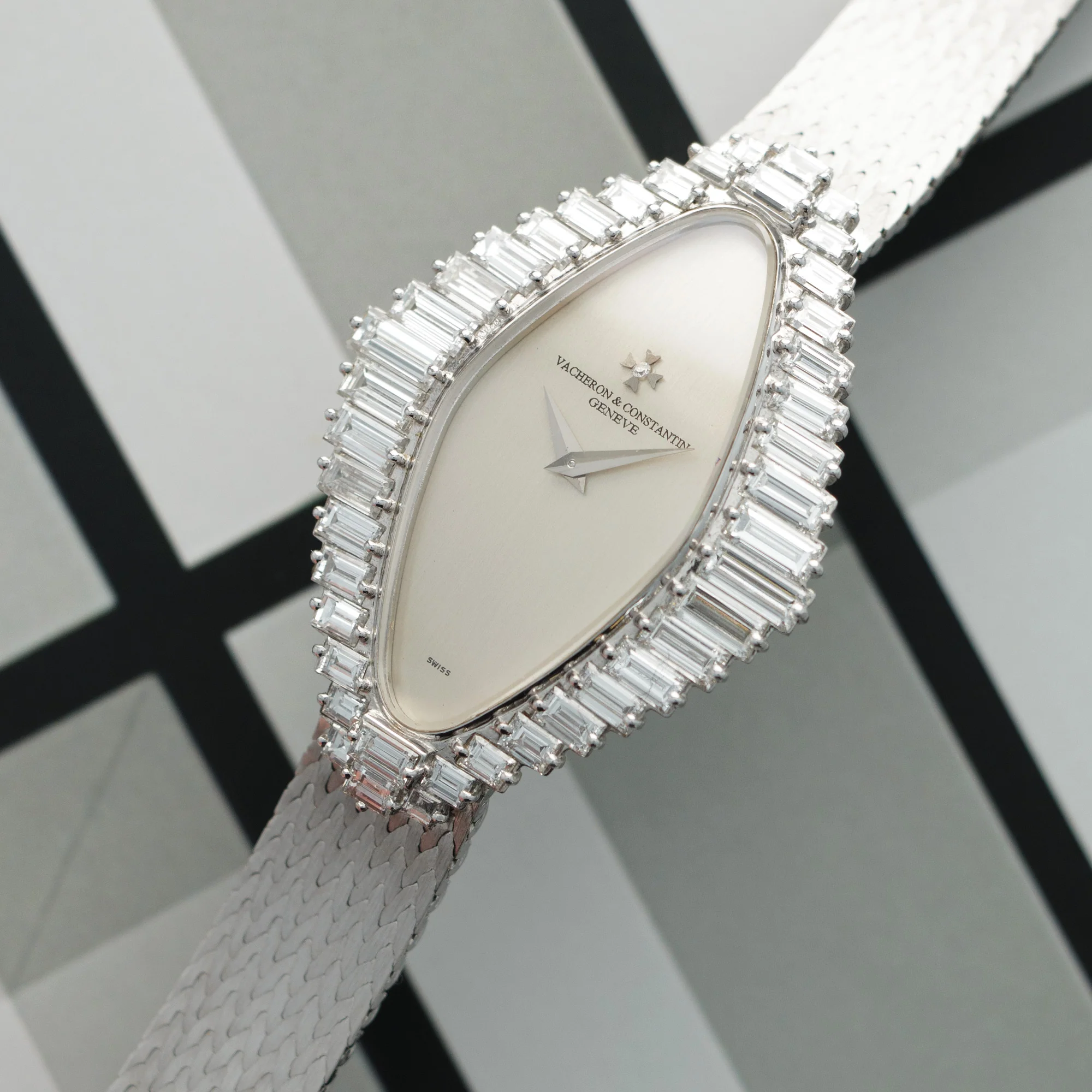 Vacheron Constantin White Gold Baguette Diamond Watch - Image 2
