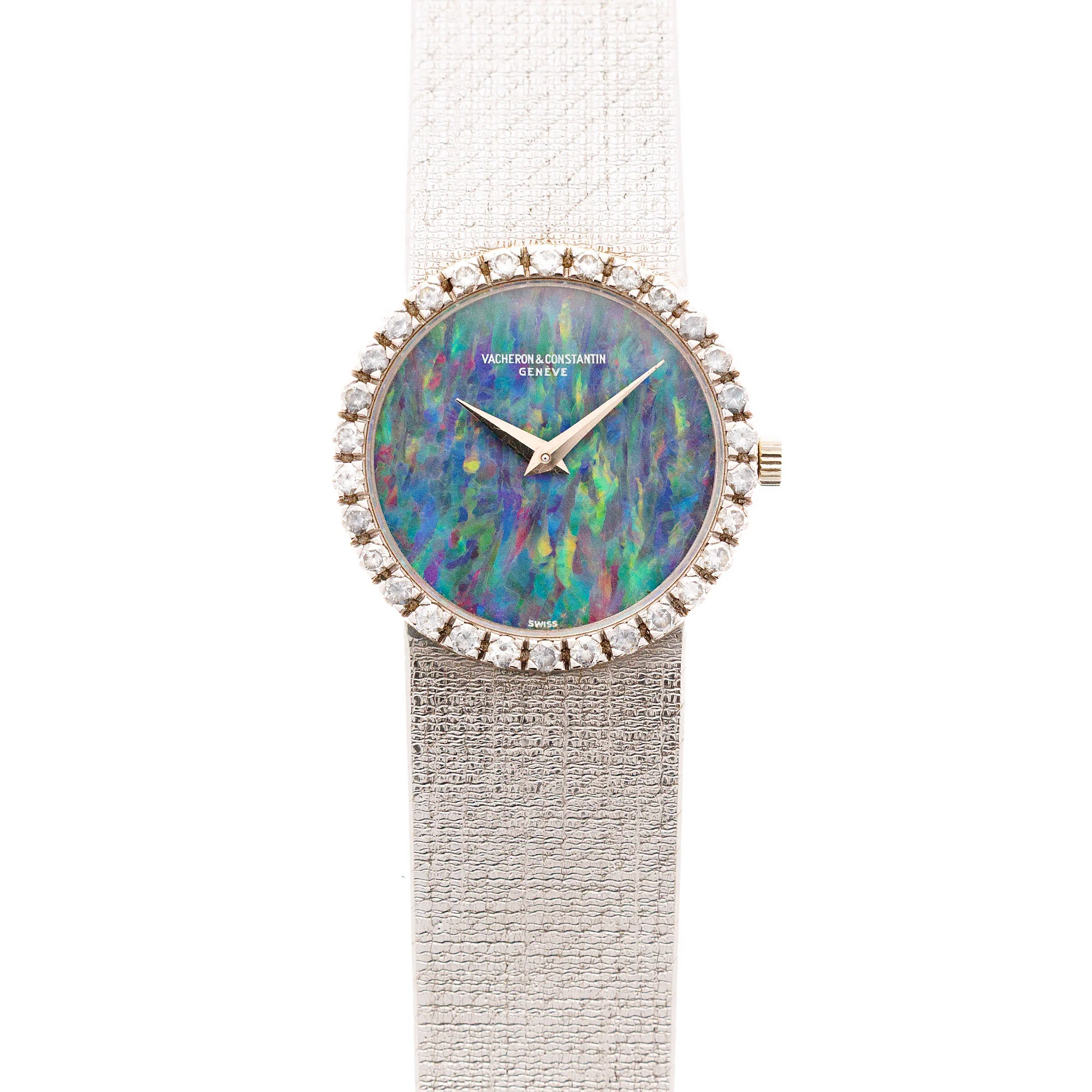 Vacheron Constantin White Gold Bracelet Watch with Diamonds and Opal Dial