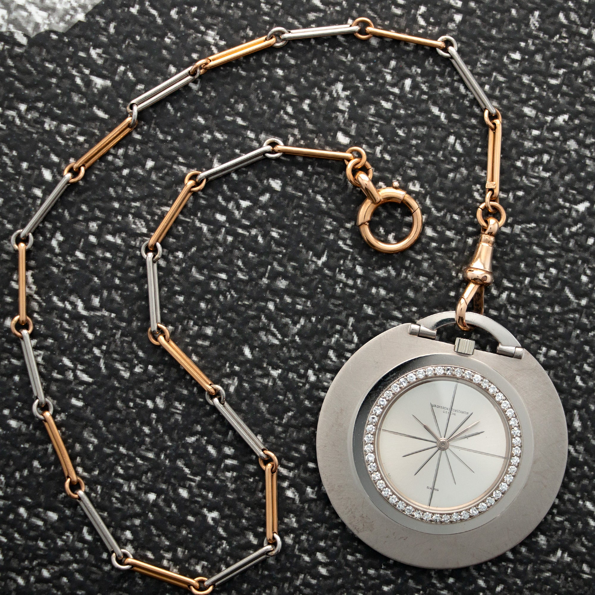 Vacheron Constantin White Gold diamond bezel pocket watch - Image 2