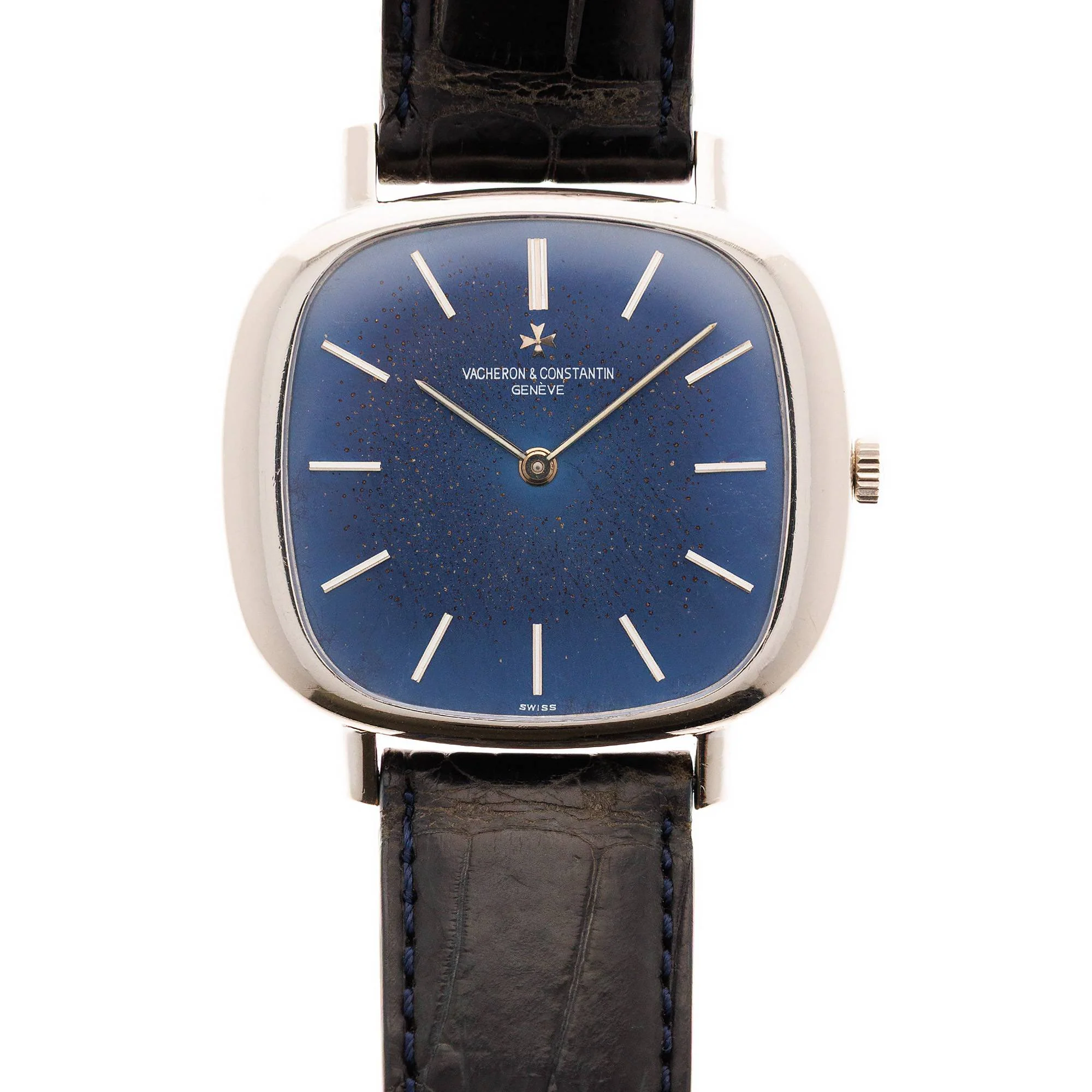 Vacheron Constantin White Gold TV Shaped Watch Ref. 2096 with Attractive Vintage Dial