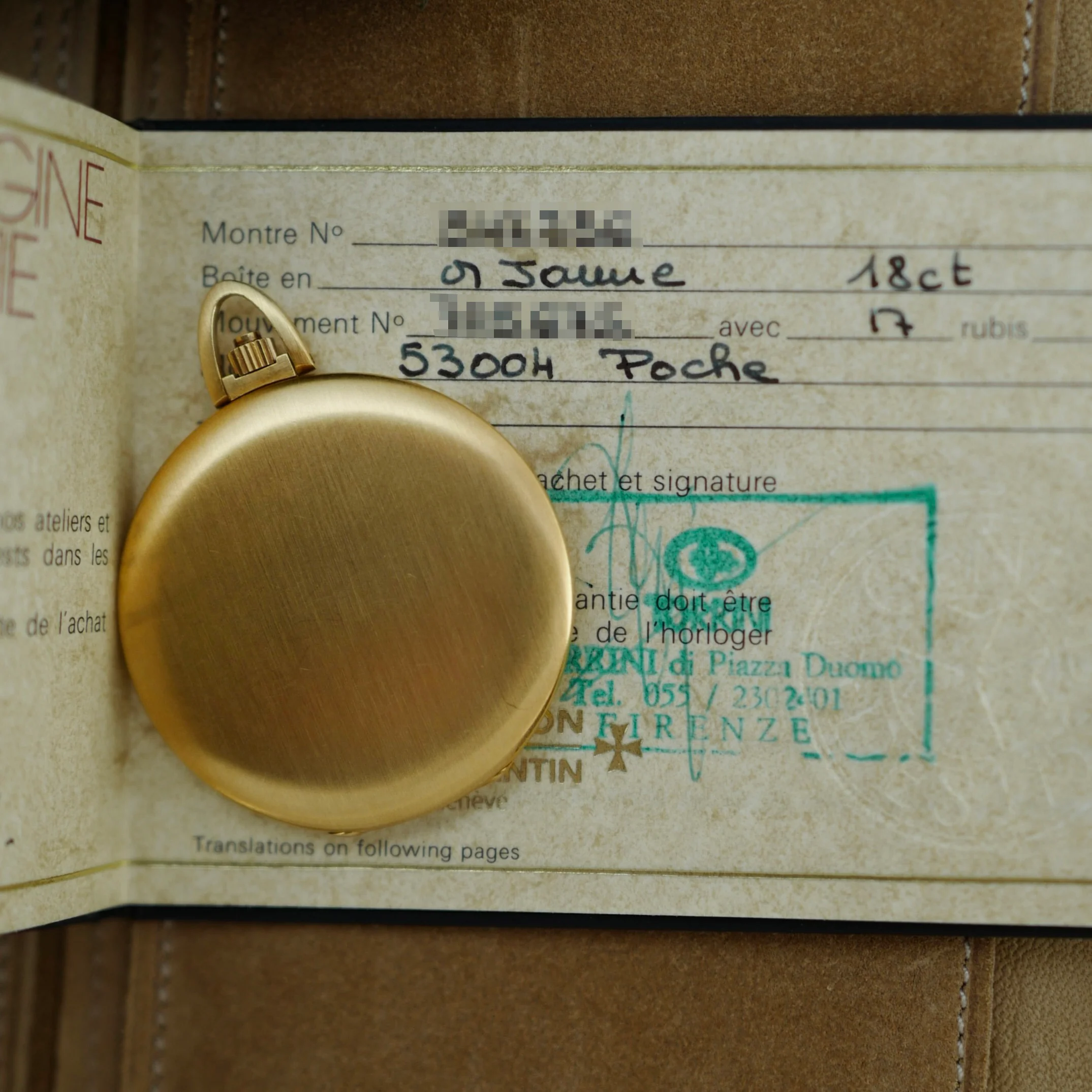 Vacheron Constantin Yellow Gold Pocket Watch with Original Box and Warranty - Image 4