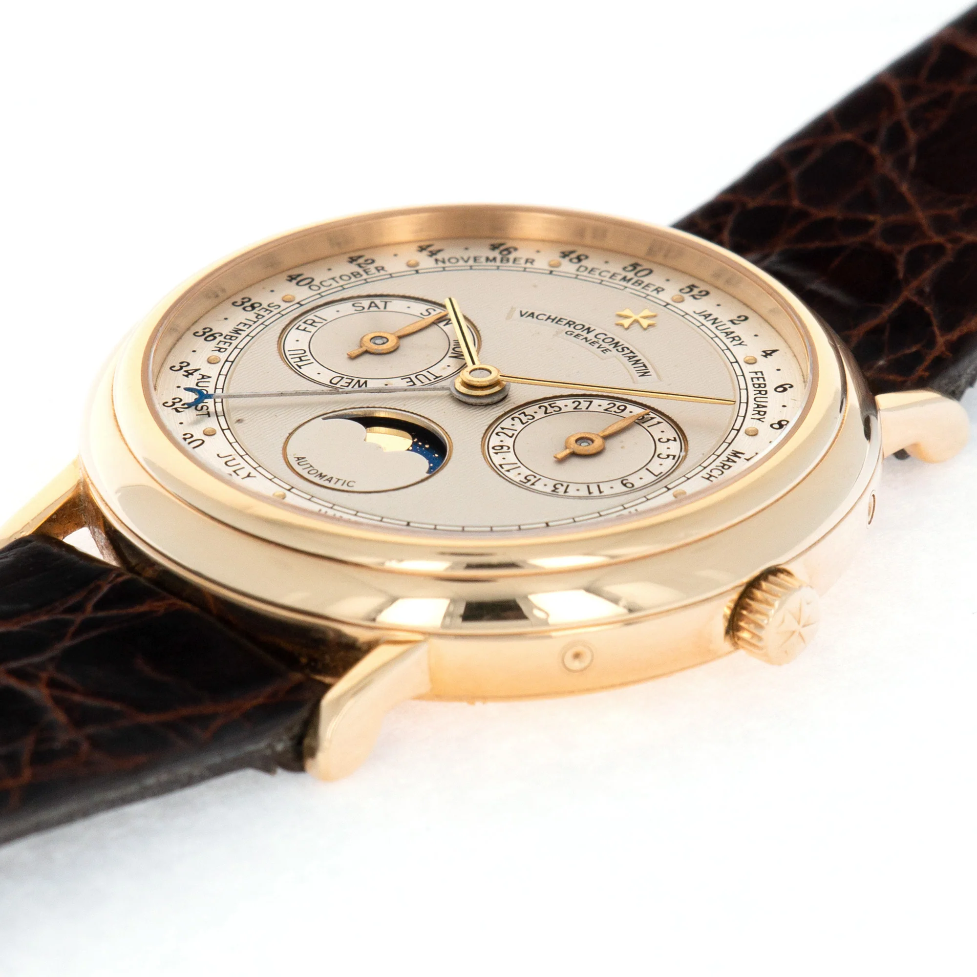 Vacheron Constantin Yellow Gold Triple Date Moonphase Watch - Image 4